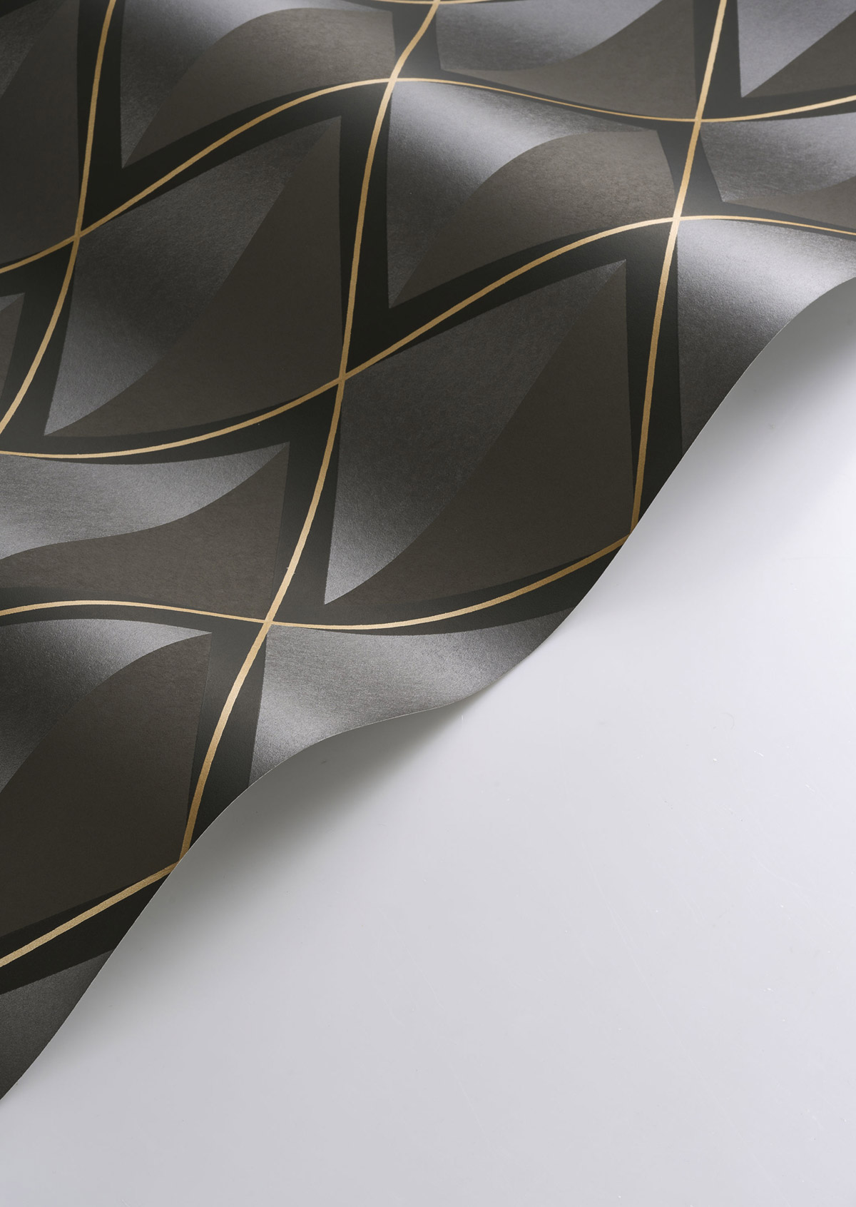 Papier peint Géométrie 3D Chaplin brun irisé - Années Folles de Casadéco AMBV | Réf. ANFO201089643