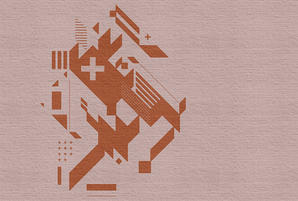 Papier peint panoramique Brique géométrique Brick Bybrick1 - Référence DD113372 - Intissé 200g/m2 - Standard 400 x 270