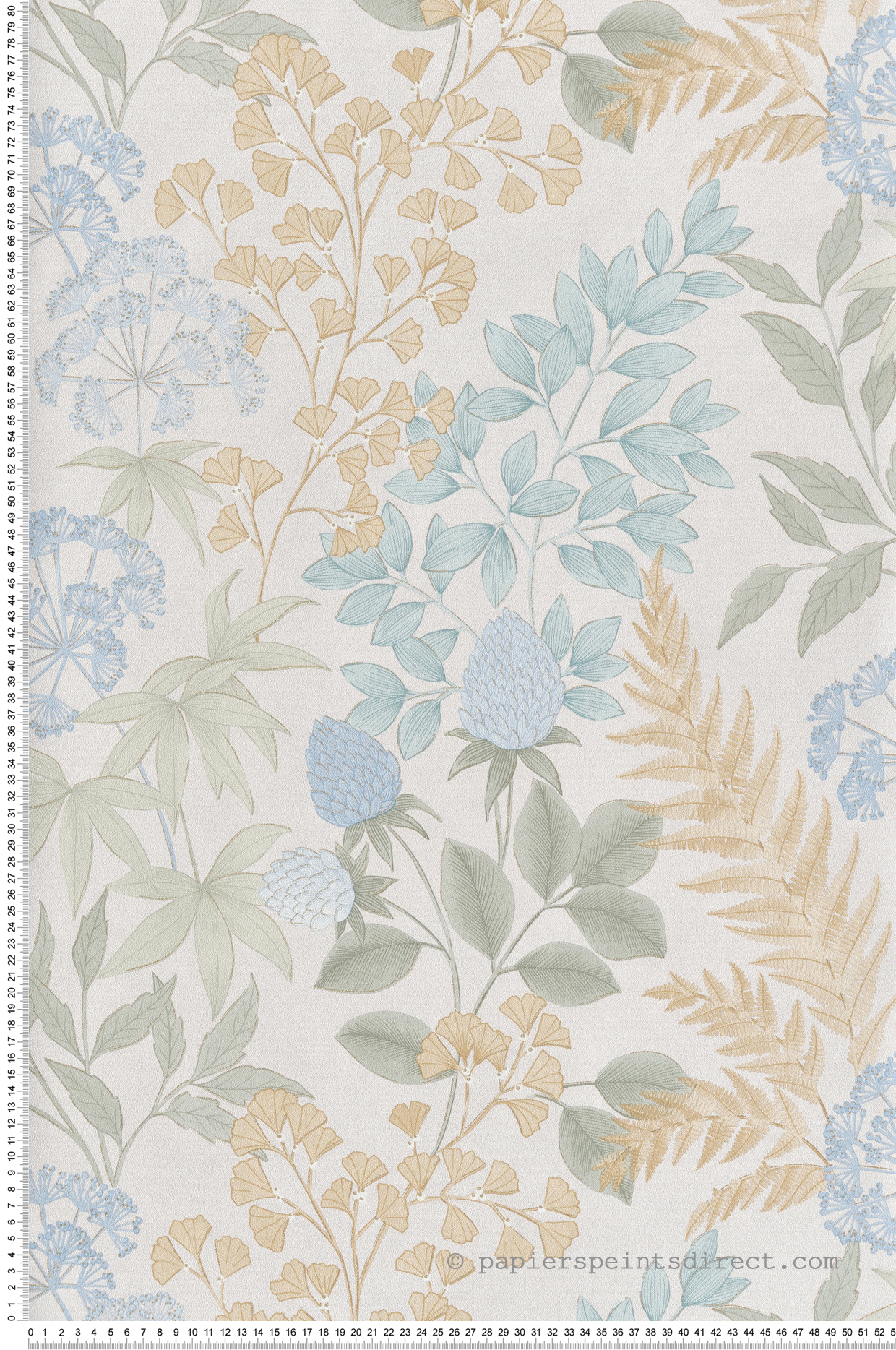 Papier Peint Fougère Feuillage beige amande doré - Flora d'Ugépa | Réf. UGP-M87107