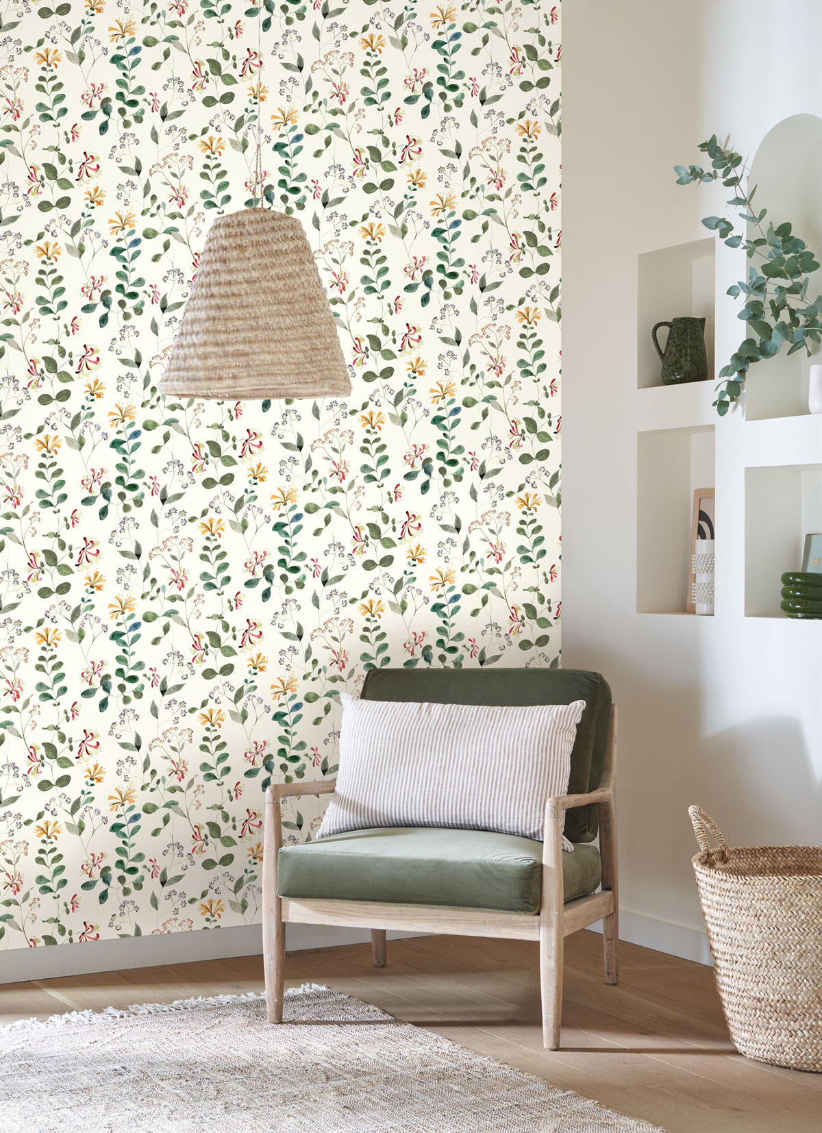 Papier peint Chèvrefeuille Sauvage vert feuille - Le Beau Jardin de Casadéco | Réf. BJAR202557123