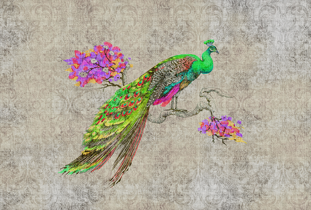 Papier peint panoramique Paon Baroque Peacock 1 - Référence DD114307 - Intissé 200g/m2 - Standard 400 x 270