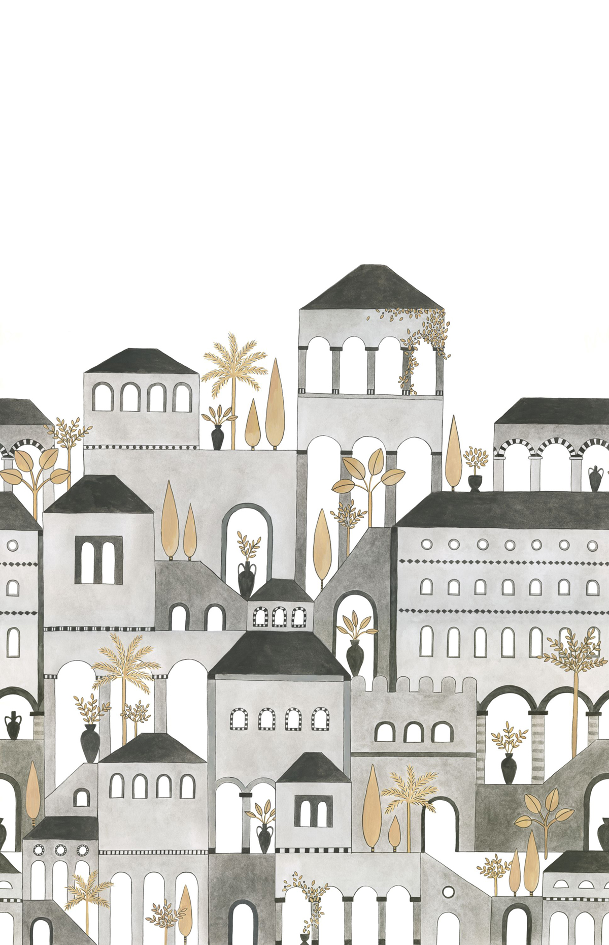 Papier peint panoramique Maison Agora noir blanc - Moonlight 2 de Casélio AMB | Réf. MLGT104200991