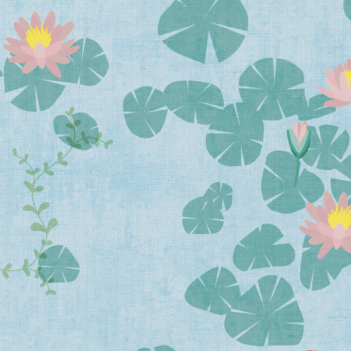 Papier peint Sirène et Nénuphar turquoise - Lilly & Luis d'A.S. Création AMB6 | Réf. AS-771461