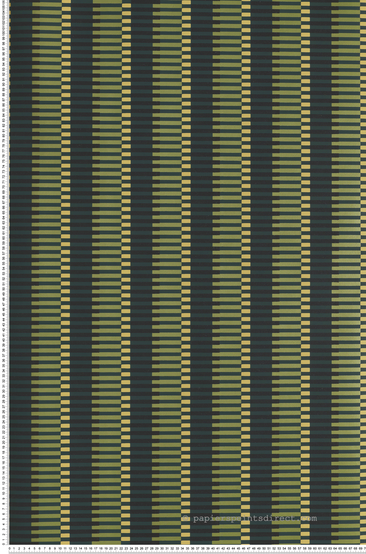 Papier peint Trait Géométrique Jules vert métallisé - Folies de Masureel | Réf. MAS-FOL406