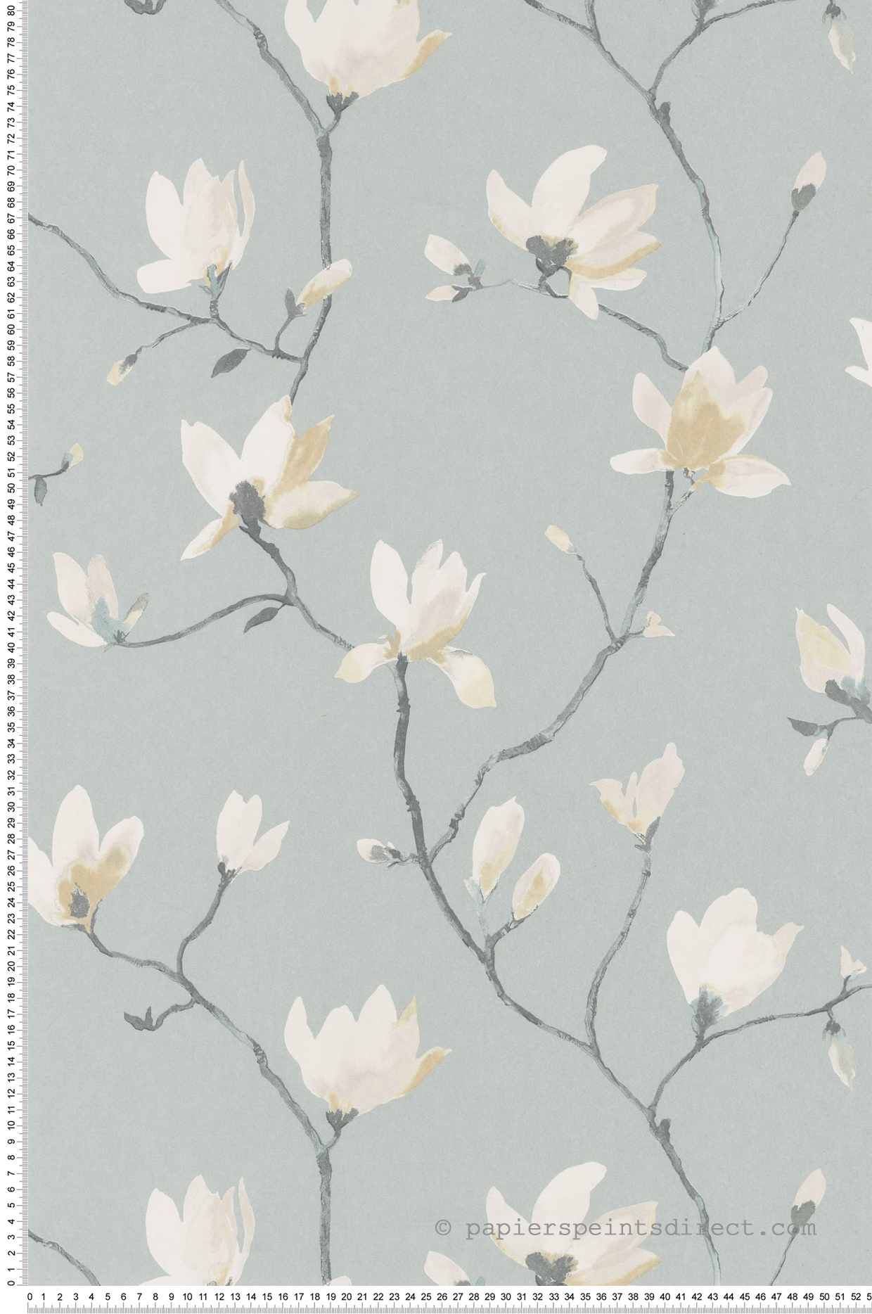 Papier peint Fleurs Suzhou bleu ciel - Gardens de Casadéco | Réf. GADN82366122