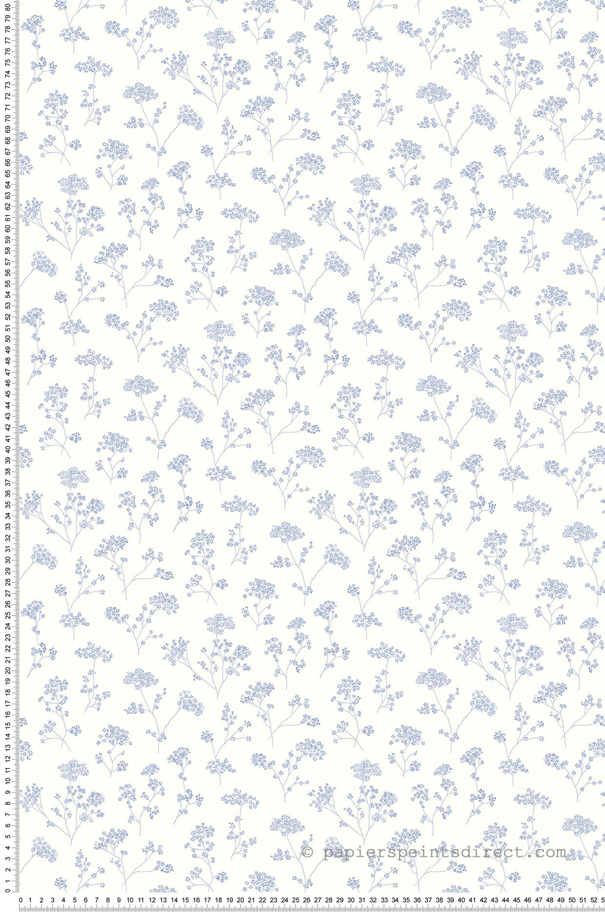 Papier peint fleuri Petite Ombelle bleu - Miniatures de Lutèce | Réf. LTC-G67871