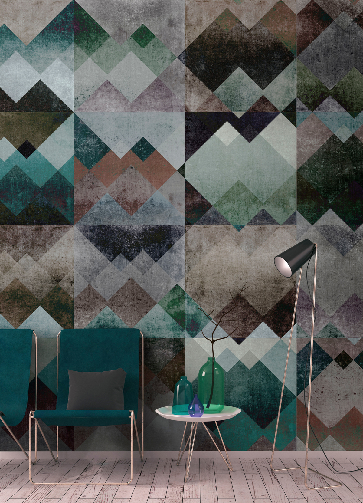 Papier peint panoramique Graphique Zigzag 1 - Référence DD111201 - Intissé 200g/m2 - Standard 400 x 270