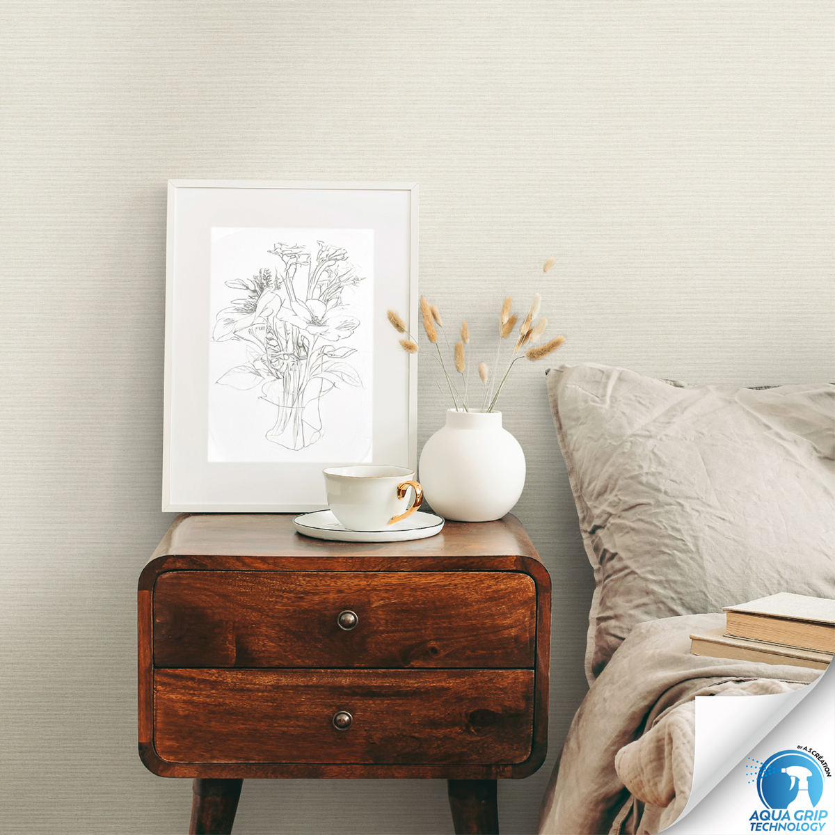 Papier peint préencollé Uni Around ivoire - Designdrop d'A.S. Création AMB1 | Réf. AS-785751