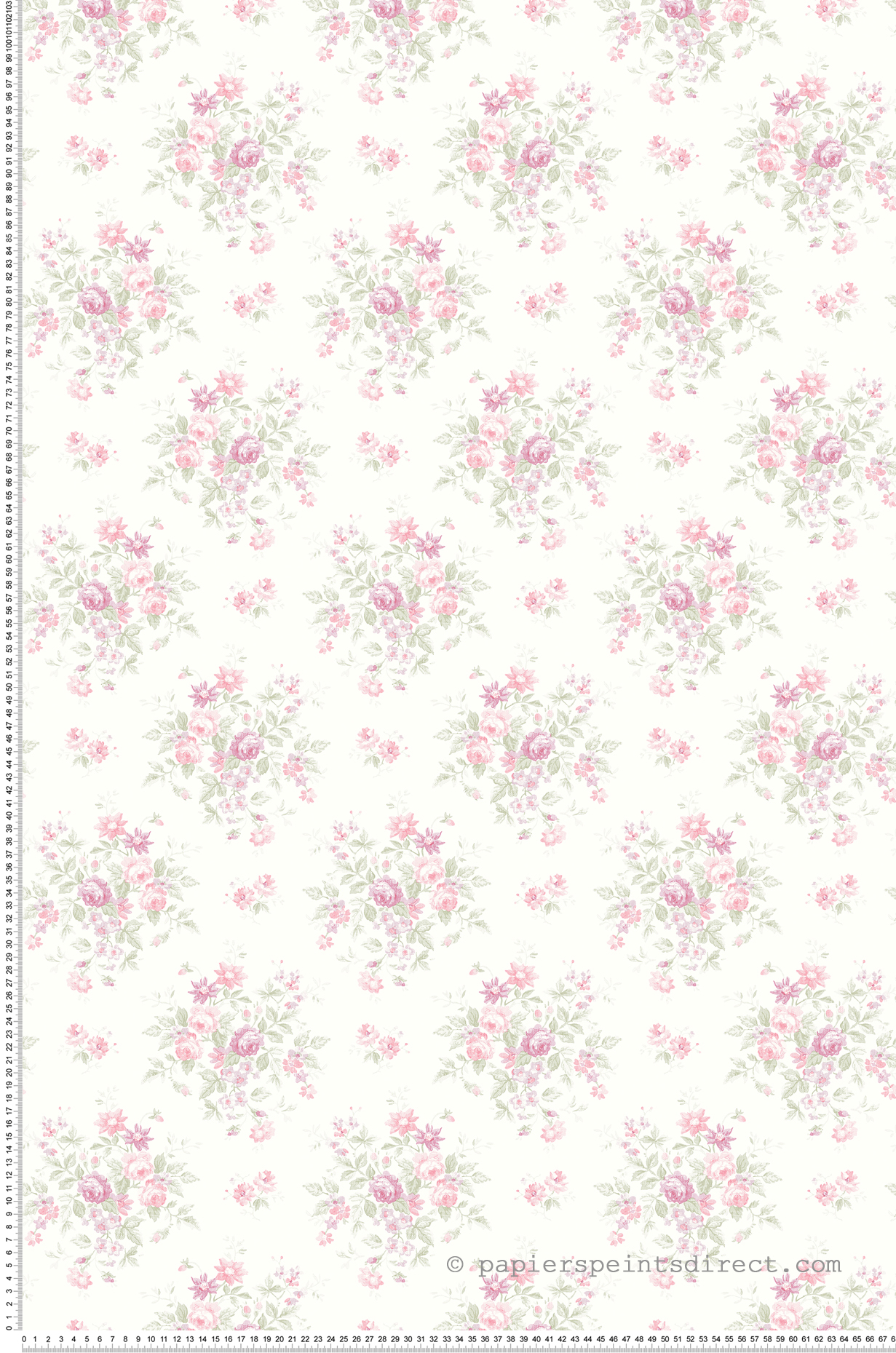 Papier peint Bouquet Fleurs rose - Alice et Rose de Lutèce | Réf. LTC-VI81401