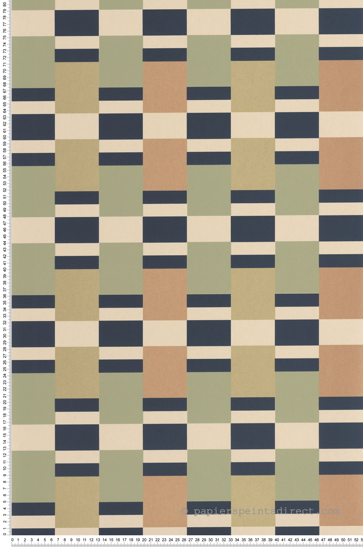 Papier peint Rectangle Chess vert ocre - Color Game de Casadéco | Réf. GAME200627202