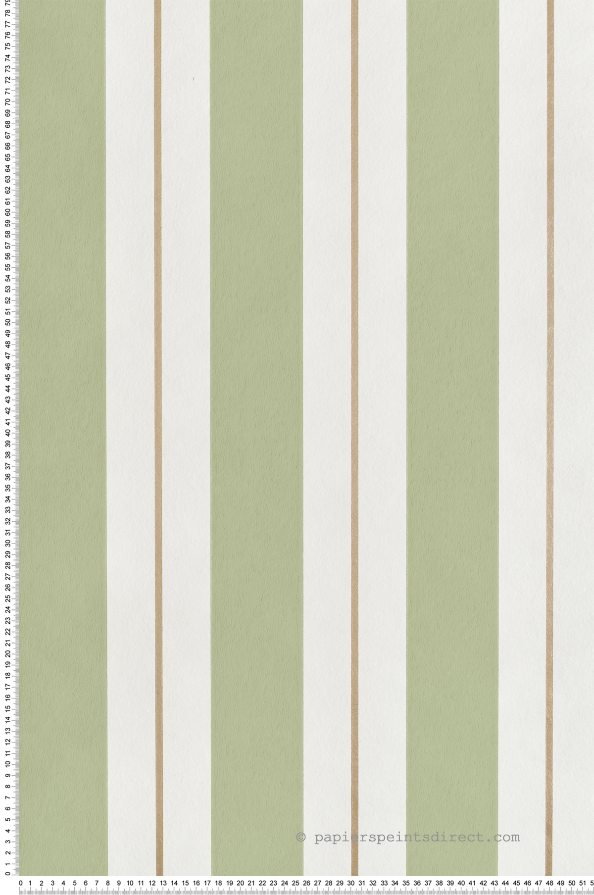 Papier peint Rayure Classique Bramante vert doré - Alberti d'Osborne & Little | Réf. OSB-W7980-11