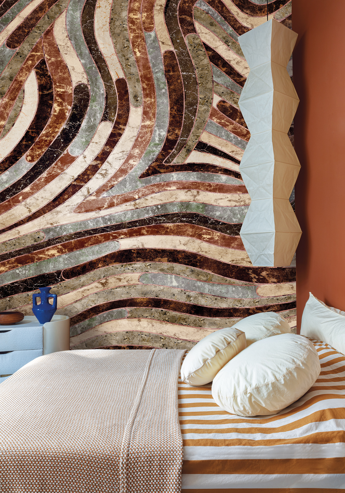 Papier peint panoramique Marbre Serpentine marron - A, B et C H260 - Rock de Masureel | Réf. MAS-DGROC204X-260