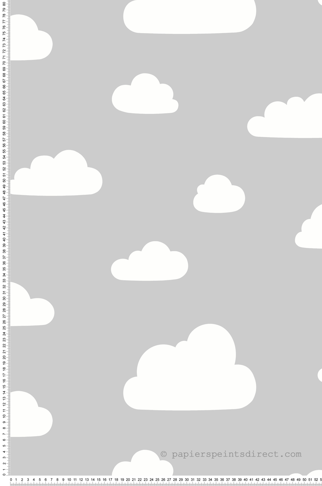 Papier peint Nuage Enfantin gris - La belle histoire d'Ugépa | Réf. UGP-A61819