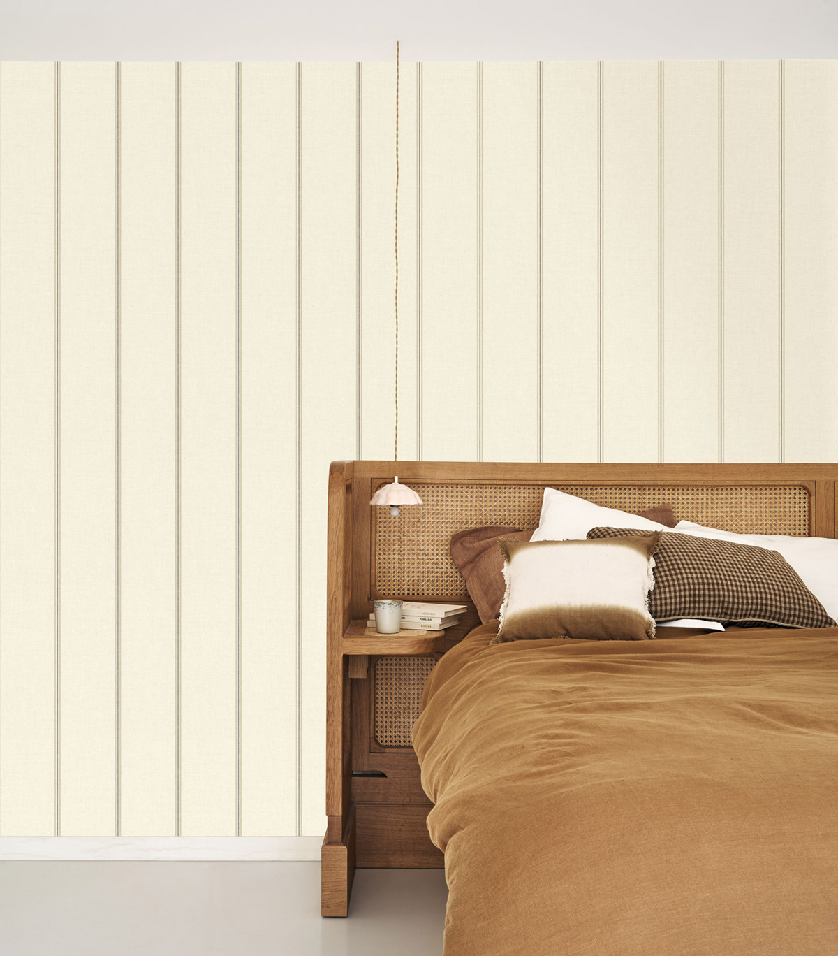 Papier peint Rayure Vintage Saint Briac lin gris - Seaside de Casadéco | Réf. SEAS201511707