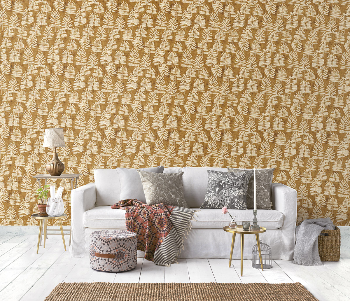 Papier peint Palmette beige mordoré - Attitude de Lutèce | Réf. LTC-DWP0365-04