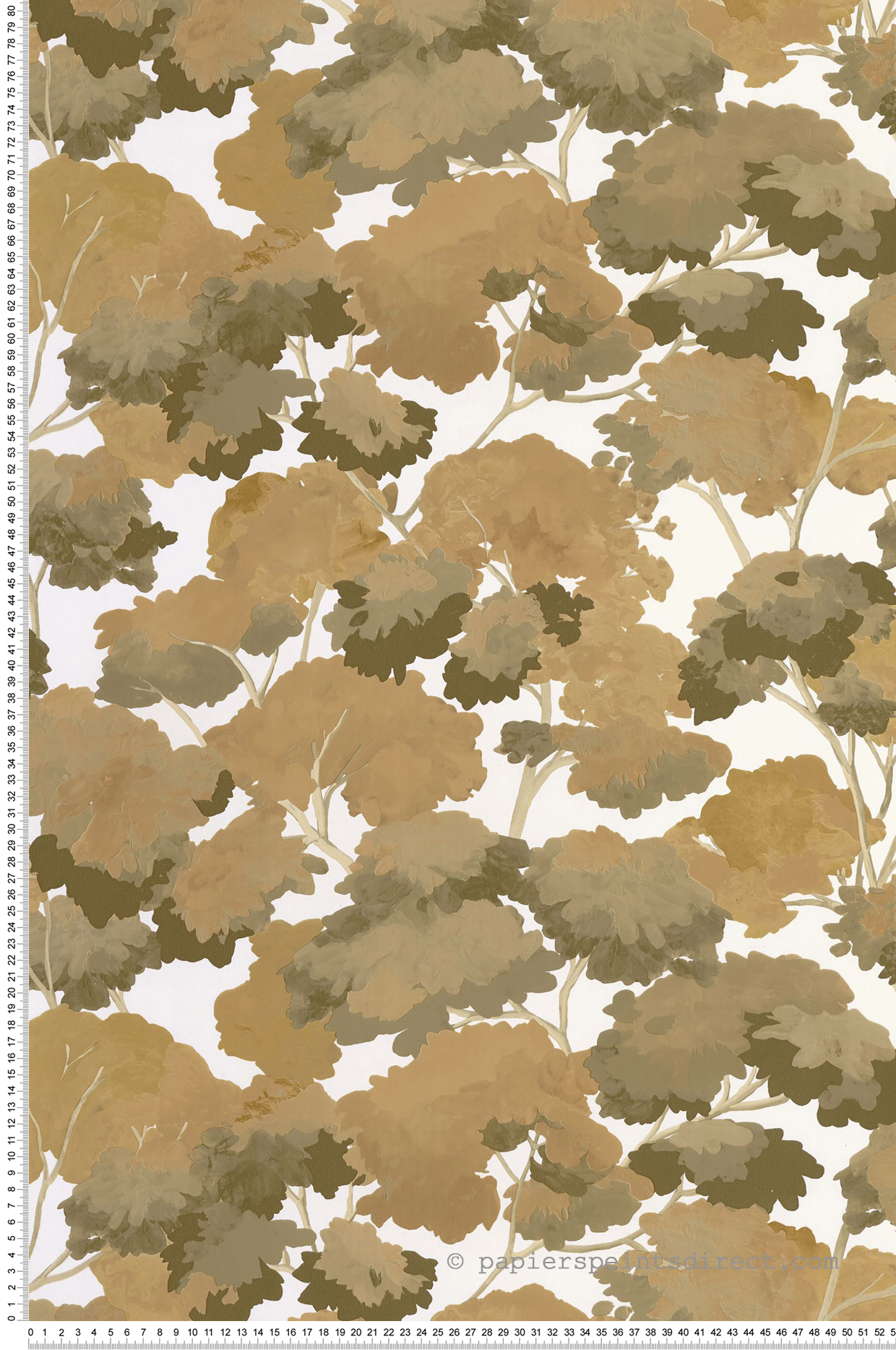 Papier peint Forêt Scandinave Été kaki ocre - Balade de Casélio | Réf. BLD106107122