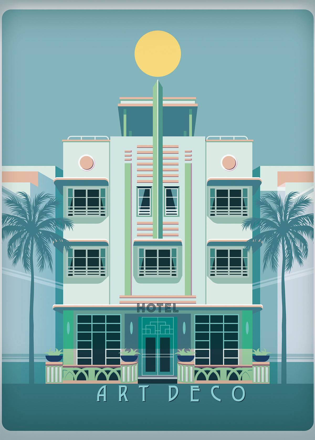 Papier peint Panoramique Immeuble Art déco BY DAY - Scarlett de Casélio | Réf. SRL100534576