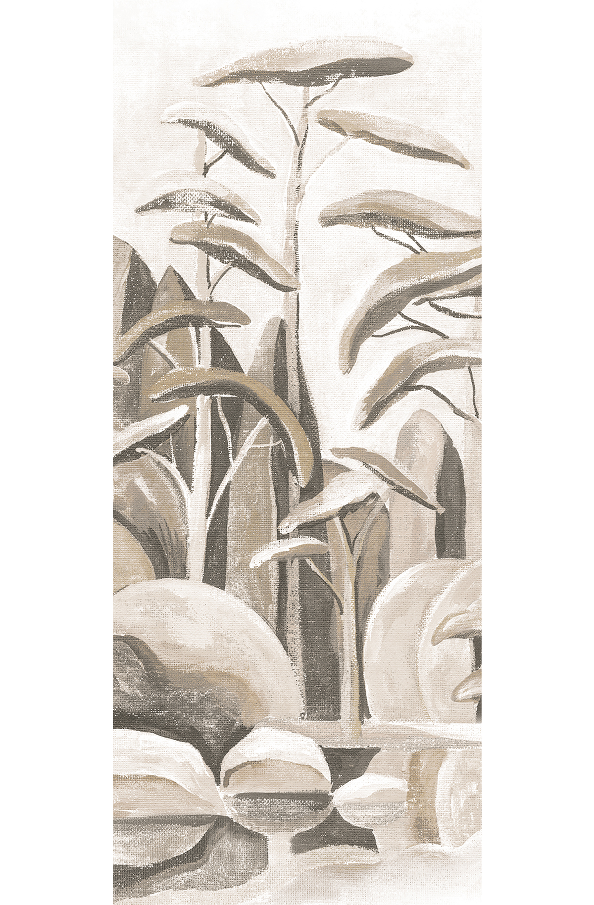 Papier peint panoramique Arbre Stylisé Cerreto grège - A H260 - Wall Designs IV de Masureel | Réf. MAS-DG4ILA3021-260