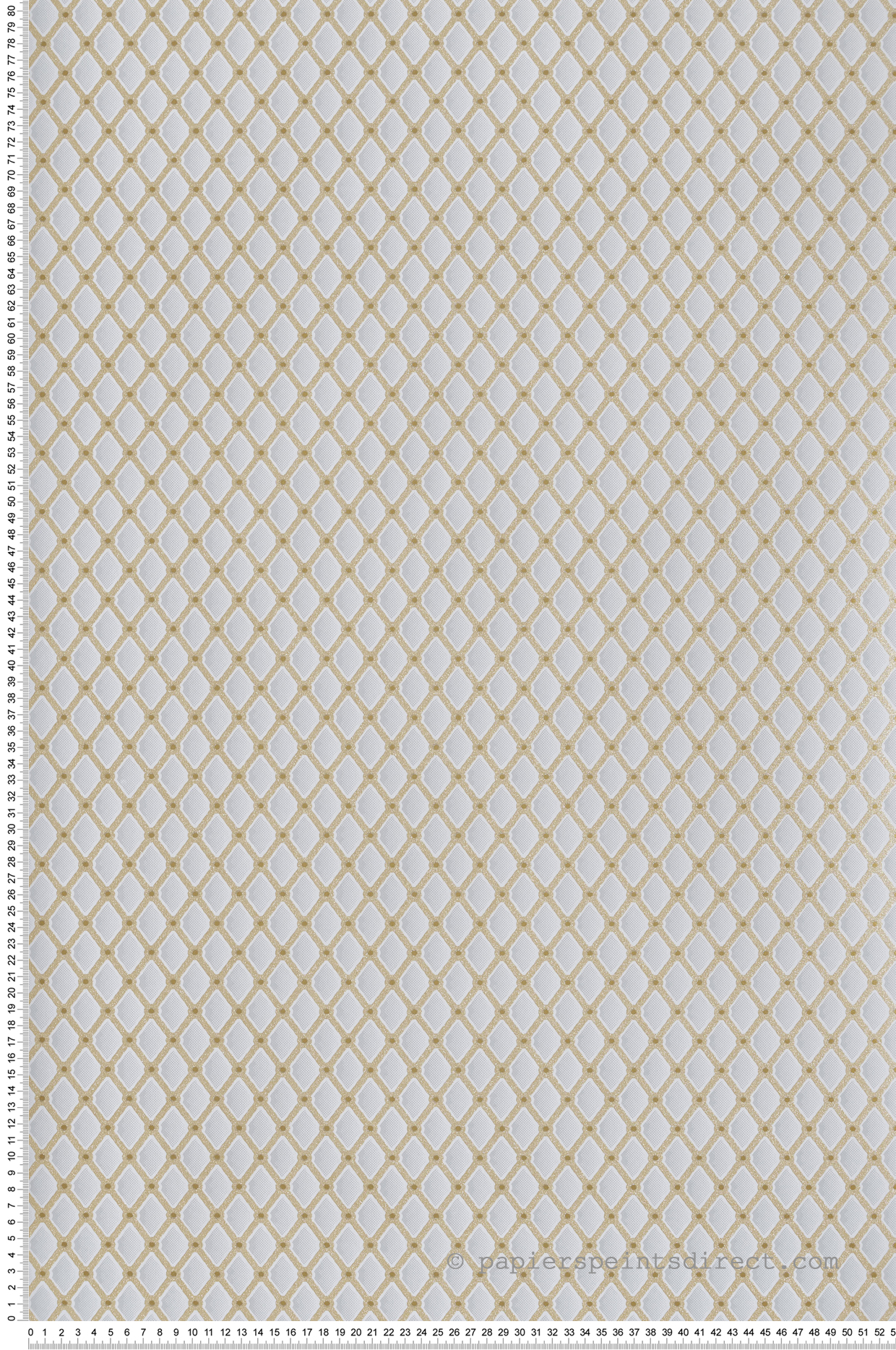 Papier peint Diamant Vintage Brillant gris doré - Demeures de Montecolino | Réf. MC-650628