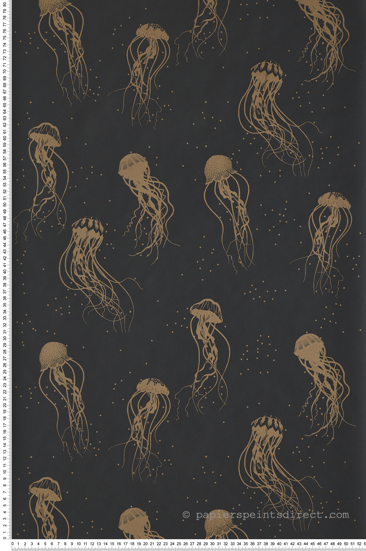 Papier peint Mer de Méduses anthracite/doré - Moonlight de Casélio | Réf. MLG101042095