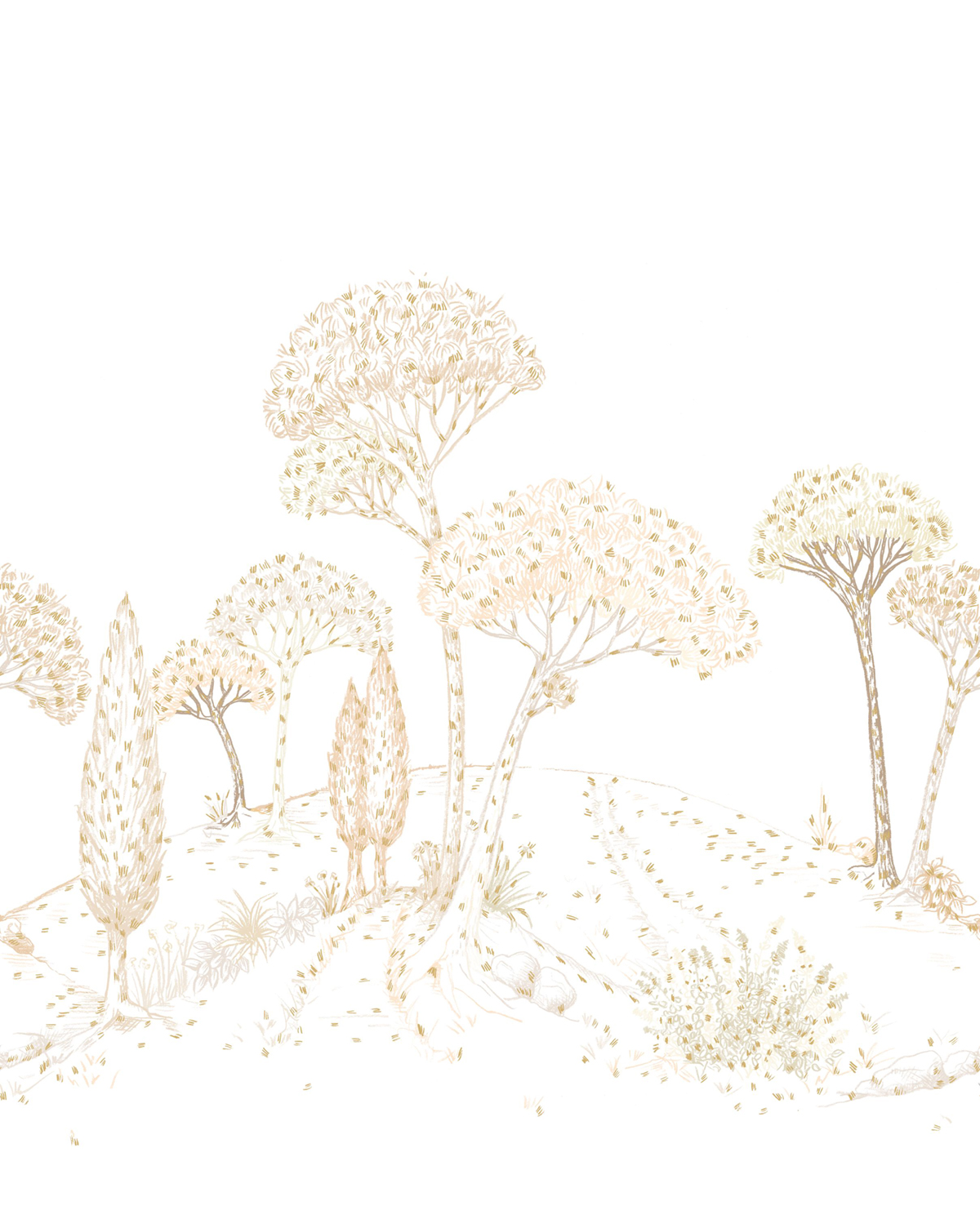 Papier peint panoramique Forêt Douce Stockholm beige 250X310 - Color Box 3 de Casélio | Réf. CB3105880102