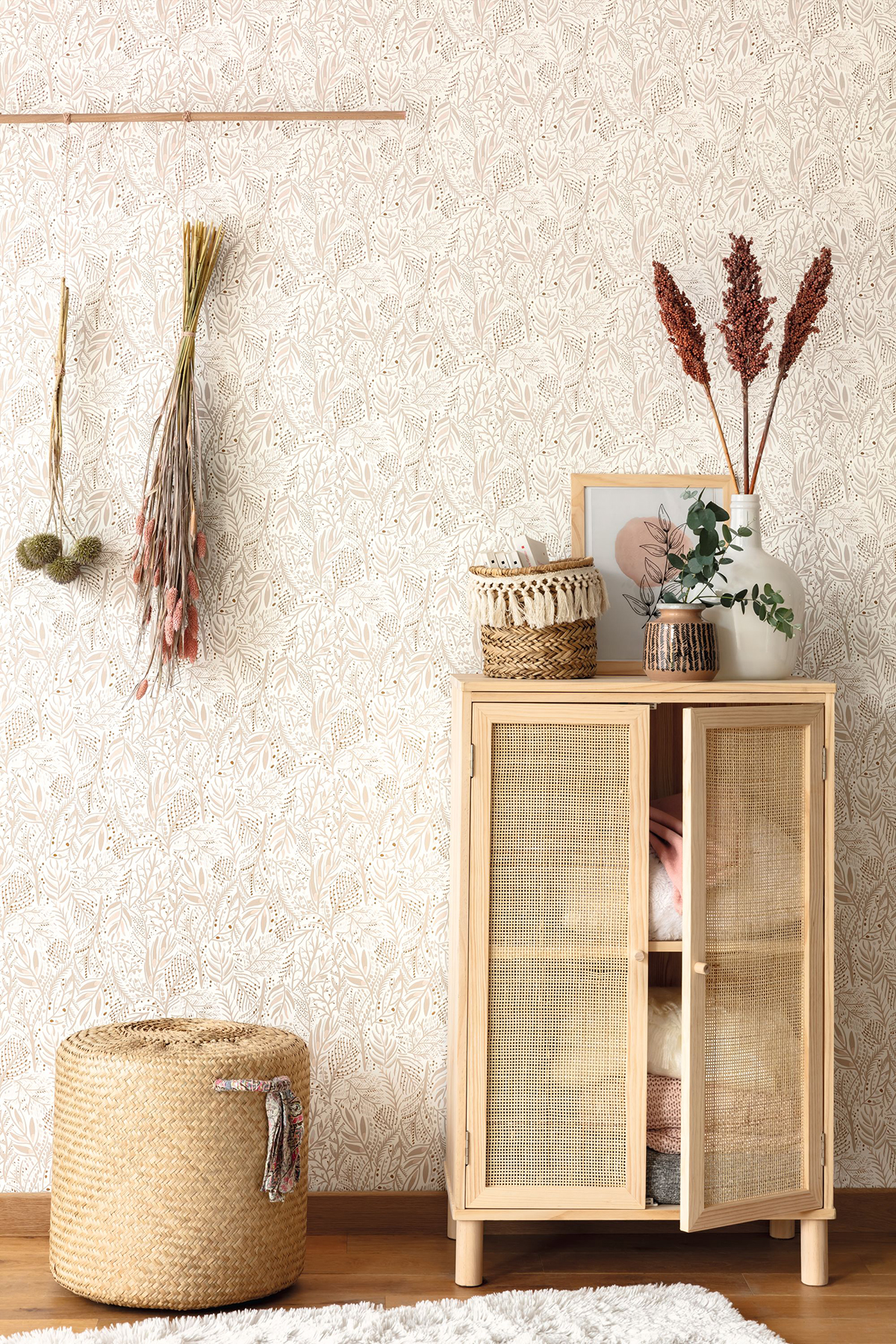 Papier peint Végétal Jade beige - Essentiel de Casélio | Réf. ETL103101001