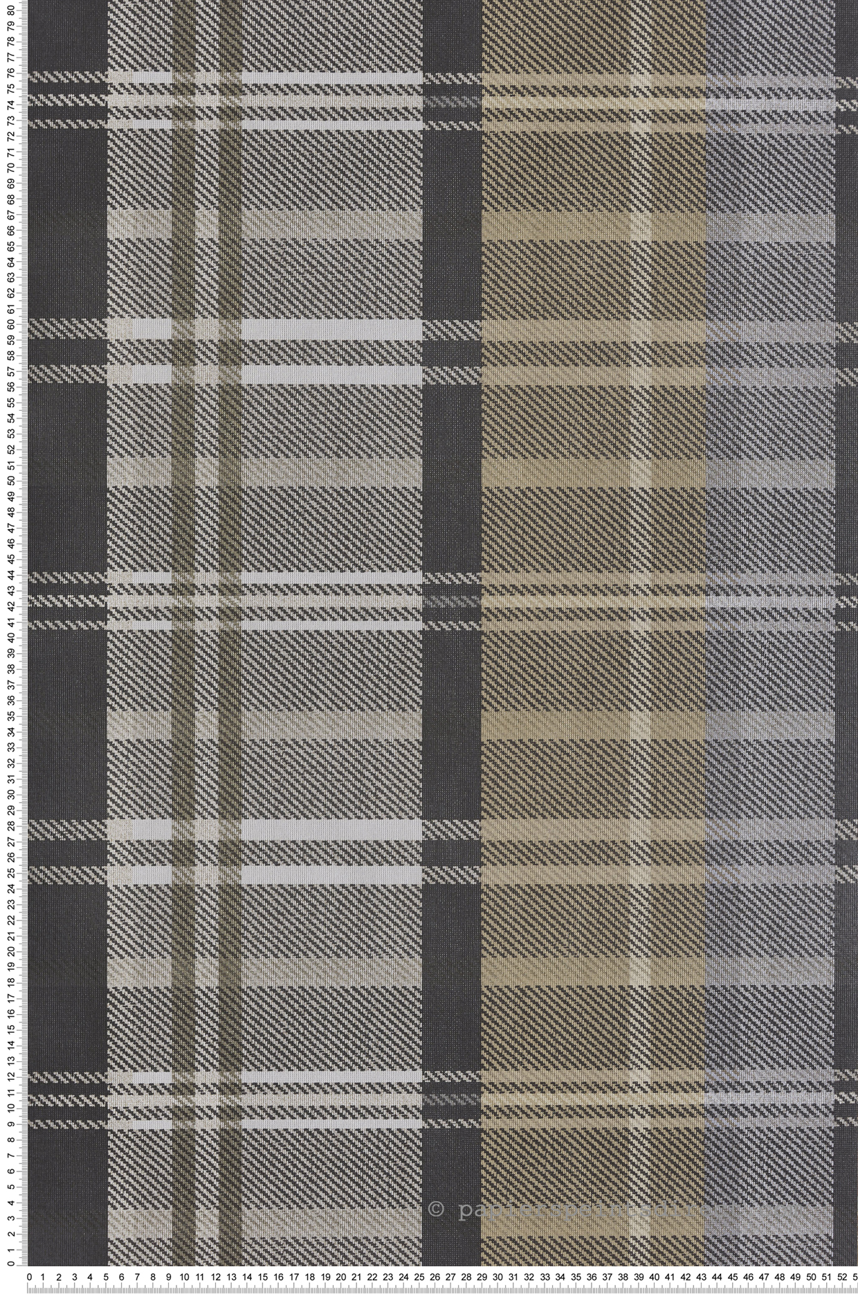 Papier peint Grand Tartan Ecossais gris irisé - Maison Paradis de Lutèce | Réf. LTC-MP15569
