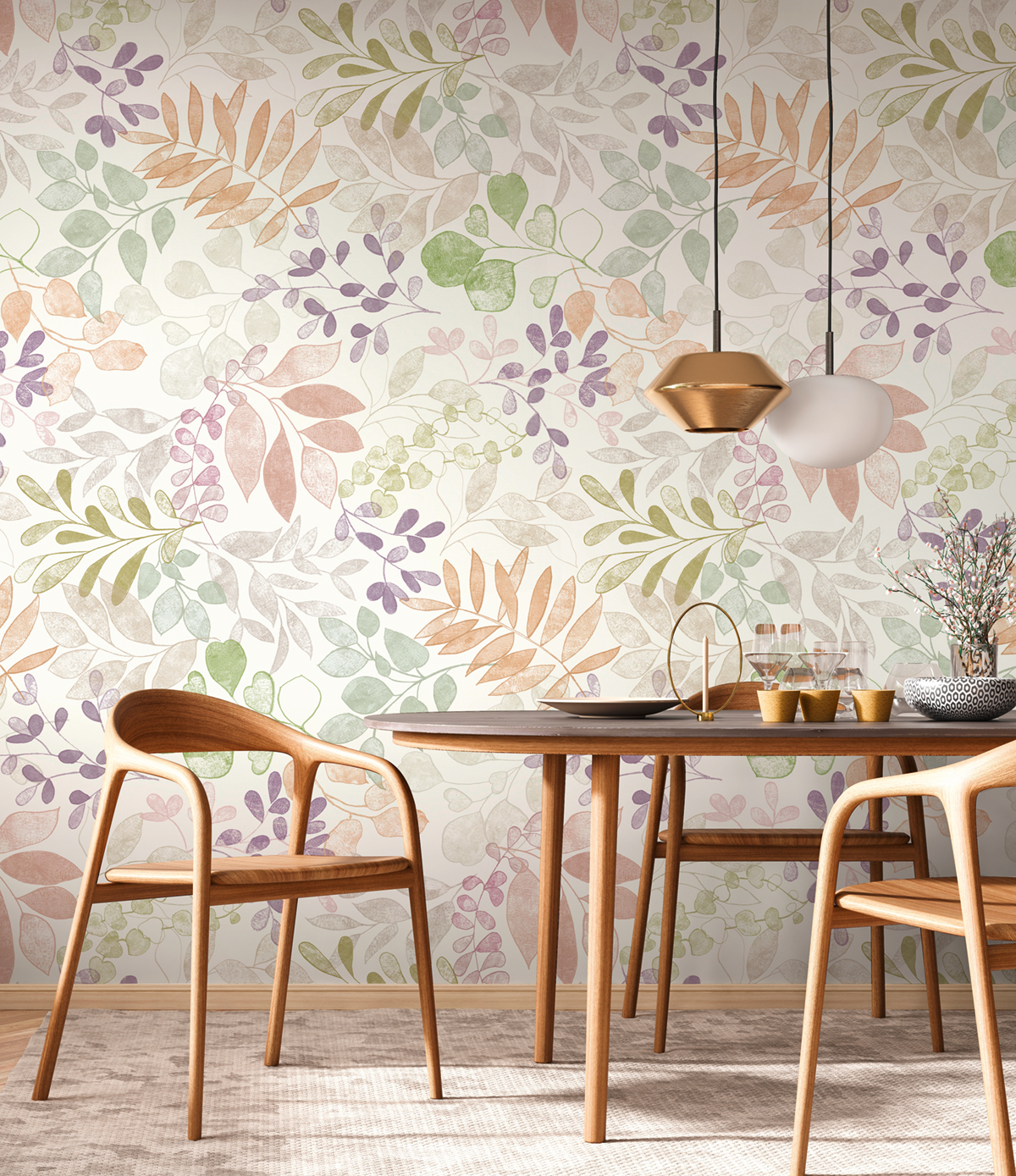 Papier peint panoramique Dessin Feuillage multicouleurs - Aquarell Dreams d'A.S. Création AMB2 | Réf. AS-396931