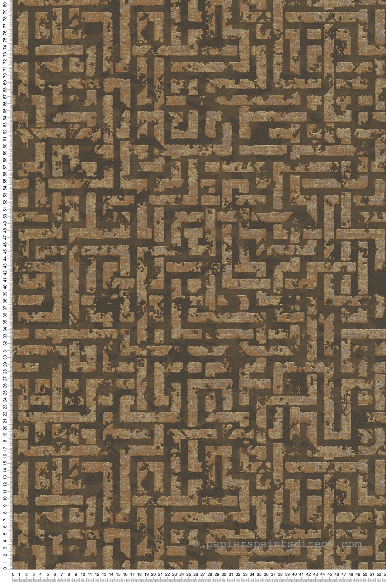 Papier peint Graphique Effet Vieilli marron et doré - My Home My Spa d'A.S. Création | Réf. SP15863