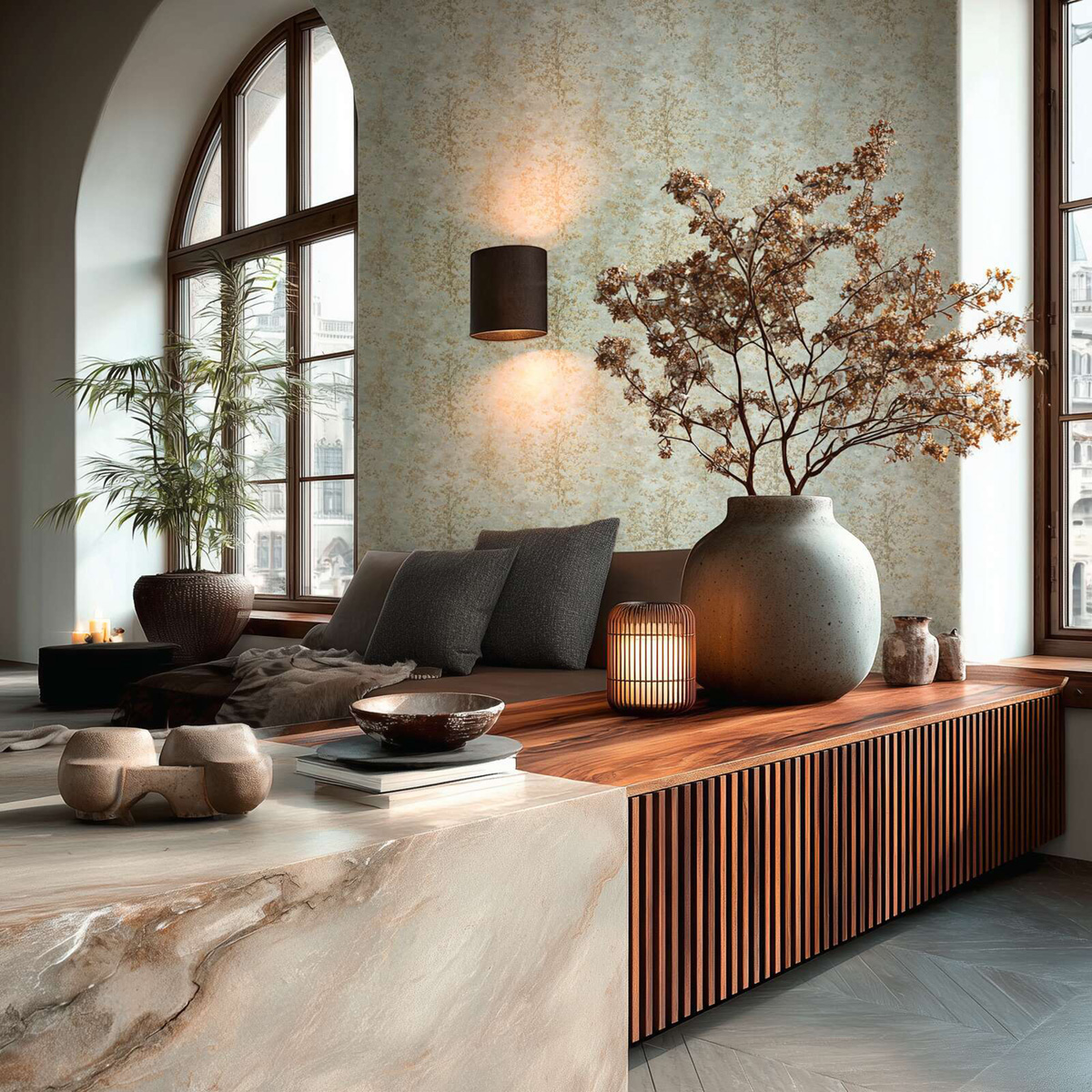 Papier peint Forêt Poétique bleu doré - Vibes & Styles d'A.S. Création | Réf. AS-792001