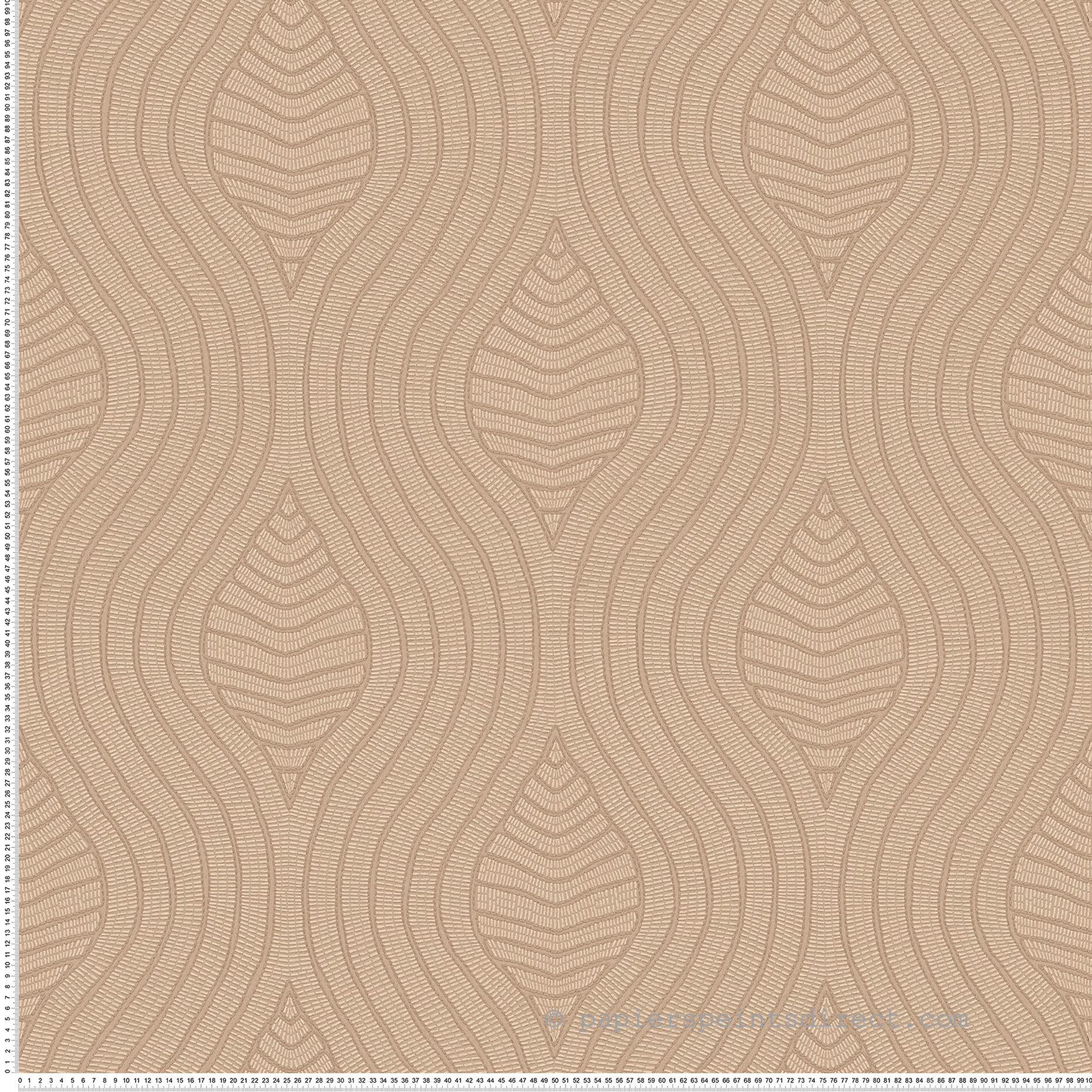 Papier peint Feuille Brodelia ficelle - Broderies de Casamance | Réf. CAS-76993364