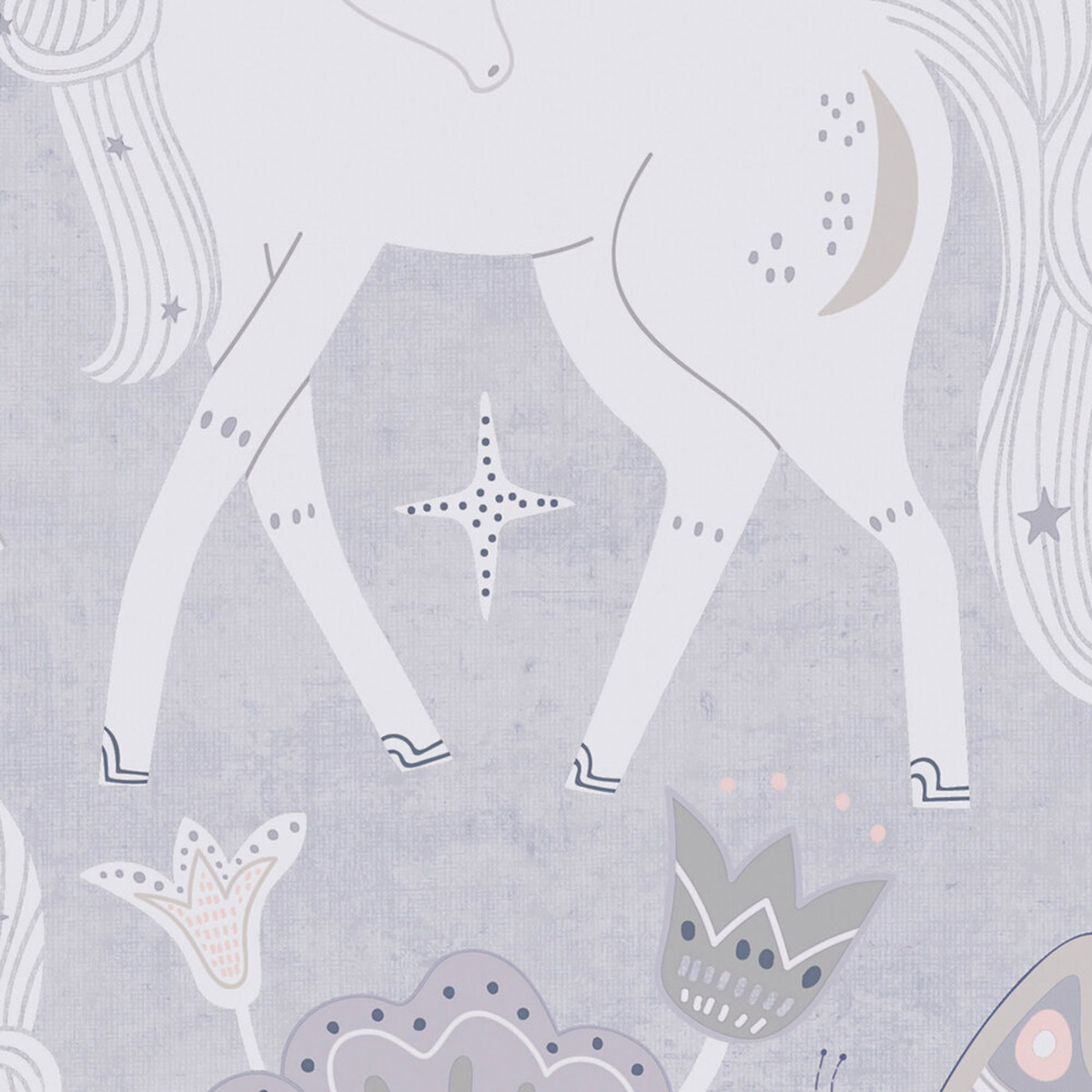 Papier peint Licorne Enchantée gris - Lilly & Luis d'A.S. Création AMB6 | Réf. AS-771381