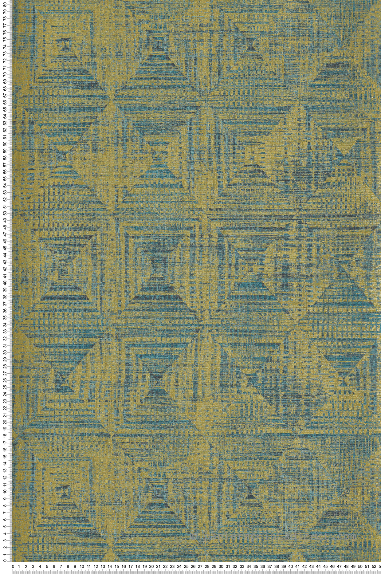 Papier peint Tissage Ethnique vert bleu doré - Ornata de Montecolino | Réf. MC-65343