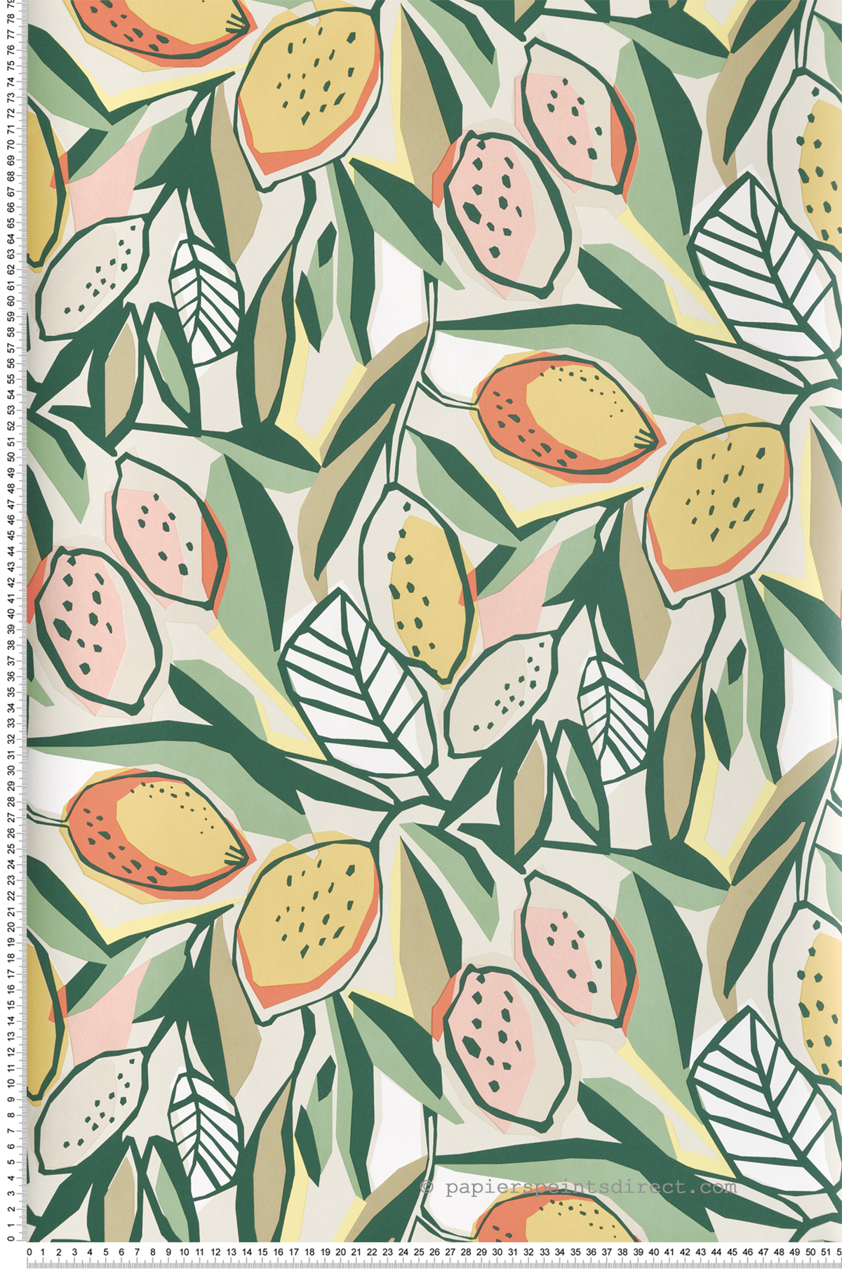 Papier peint Citrus Graphique rose vert beige - Happy de Lutèce | Réf. LTC-FD26419
