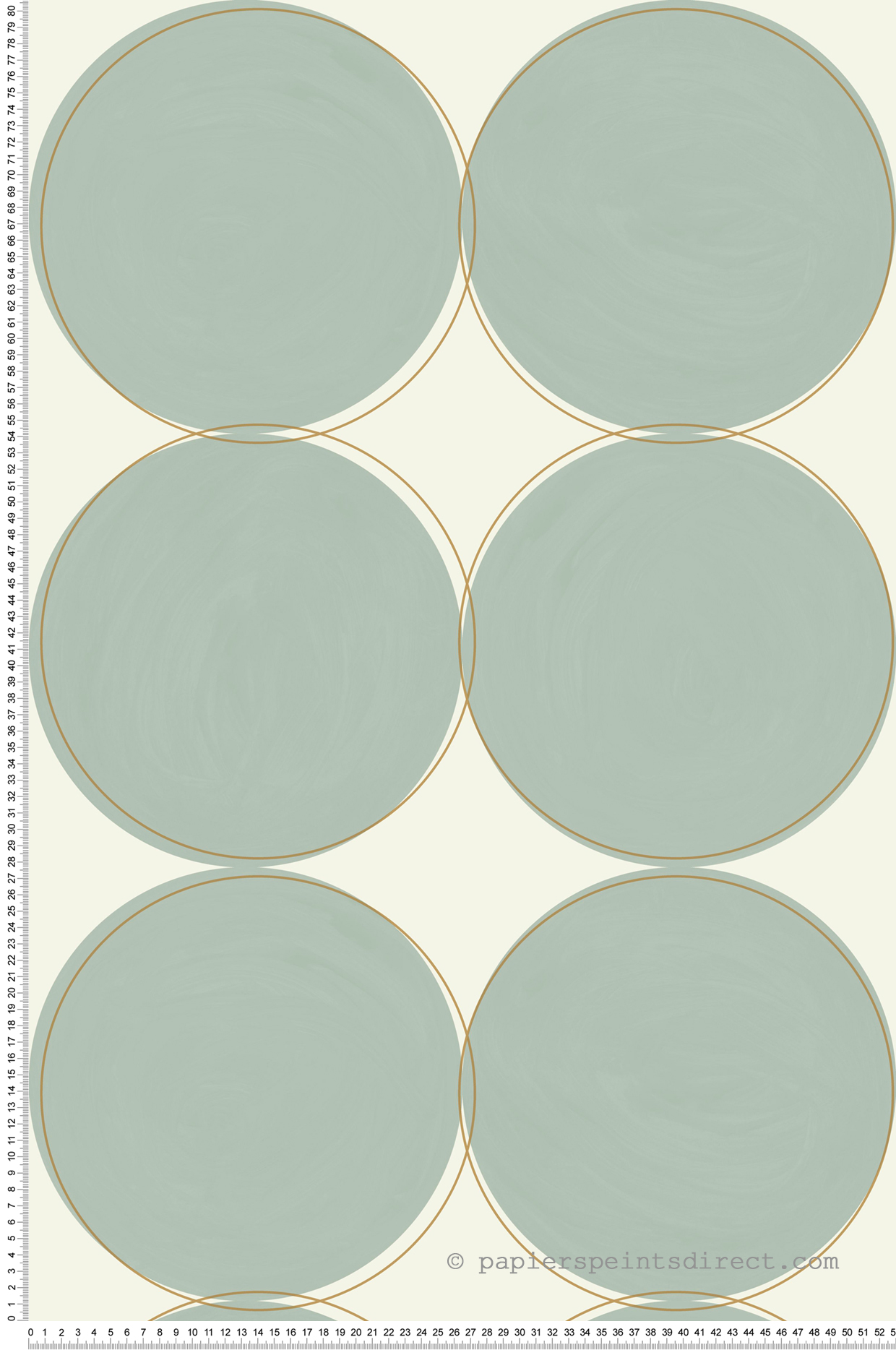 Papier peint Cercle Double All Around bleu et doré - Around de Casélio | Réf. ARN102886020