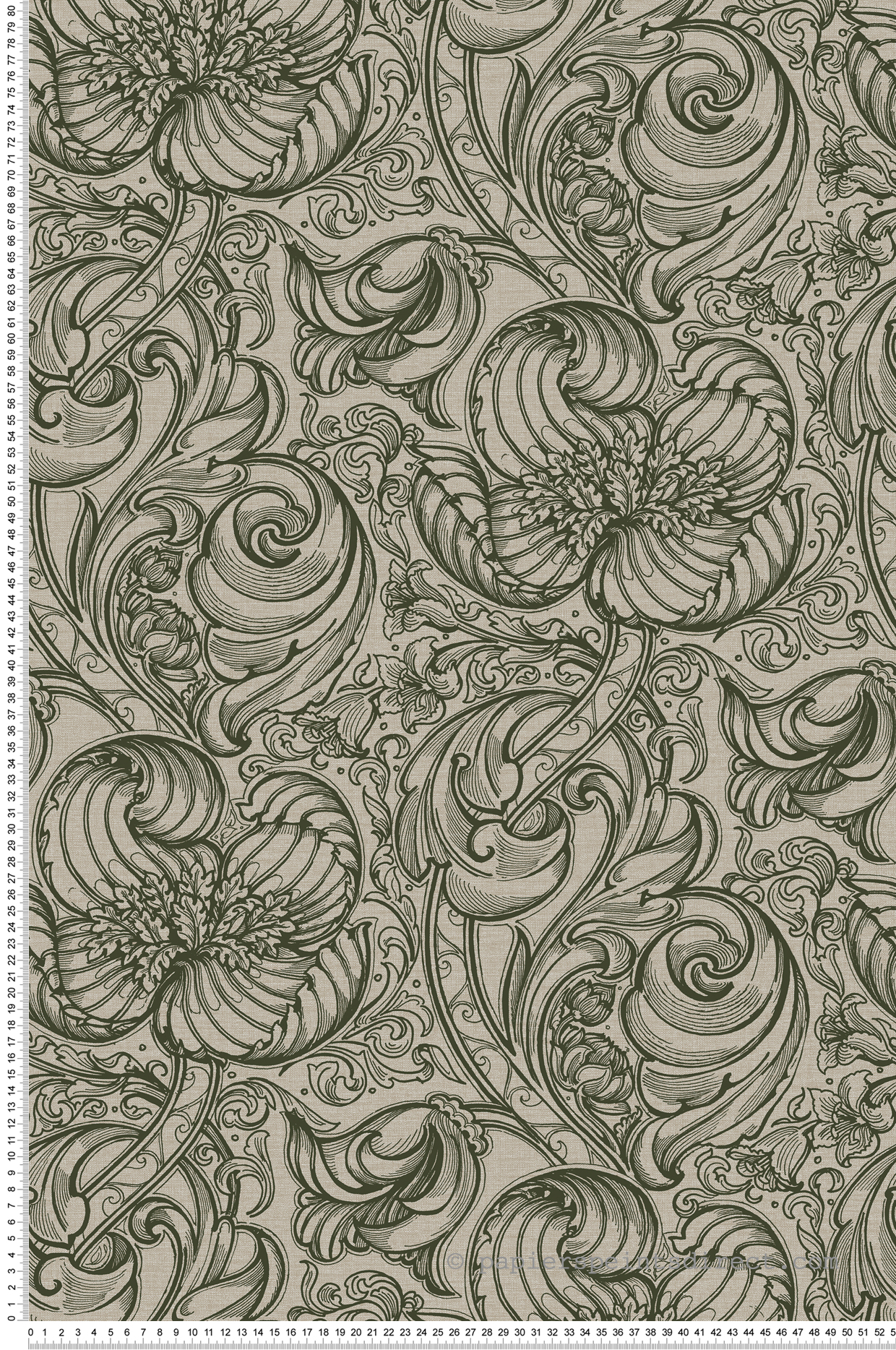 Papier peint Entrelacs Tulipe Lys vert - The Wall Llewelyn-Bowen de Lutèce | Réf. LTC-LB25111