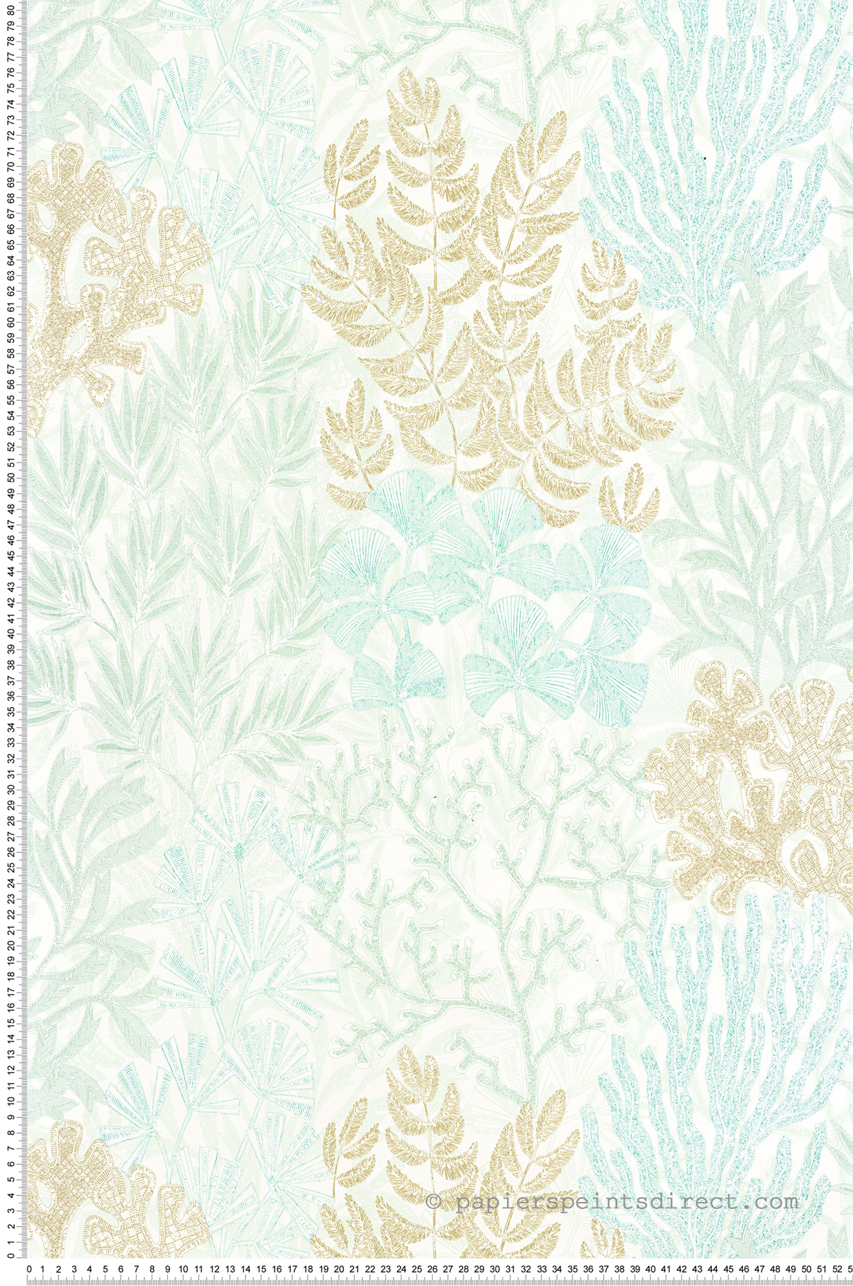 Papier peint Marin Recif Corail vert d'eau et irisé - Voyage Onirique de Casadéco | Réf. ONIR87227211