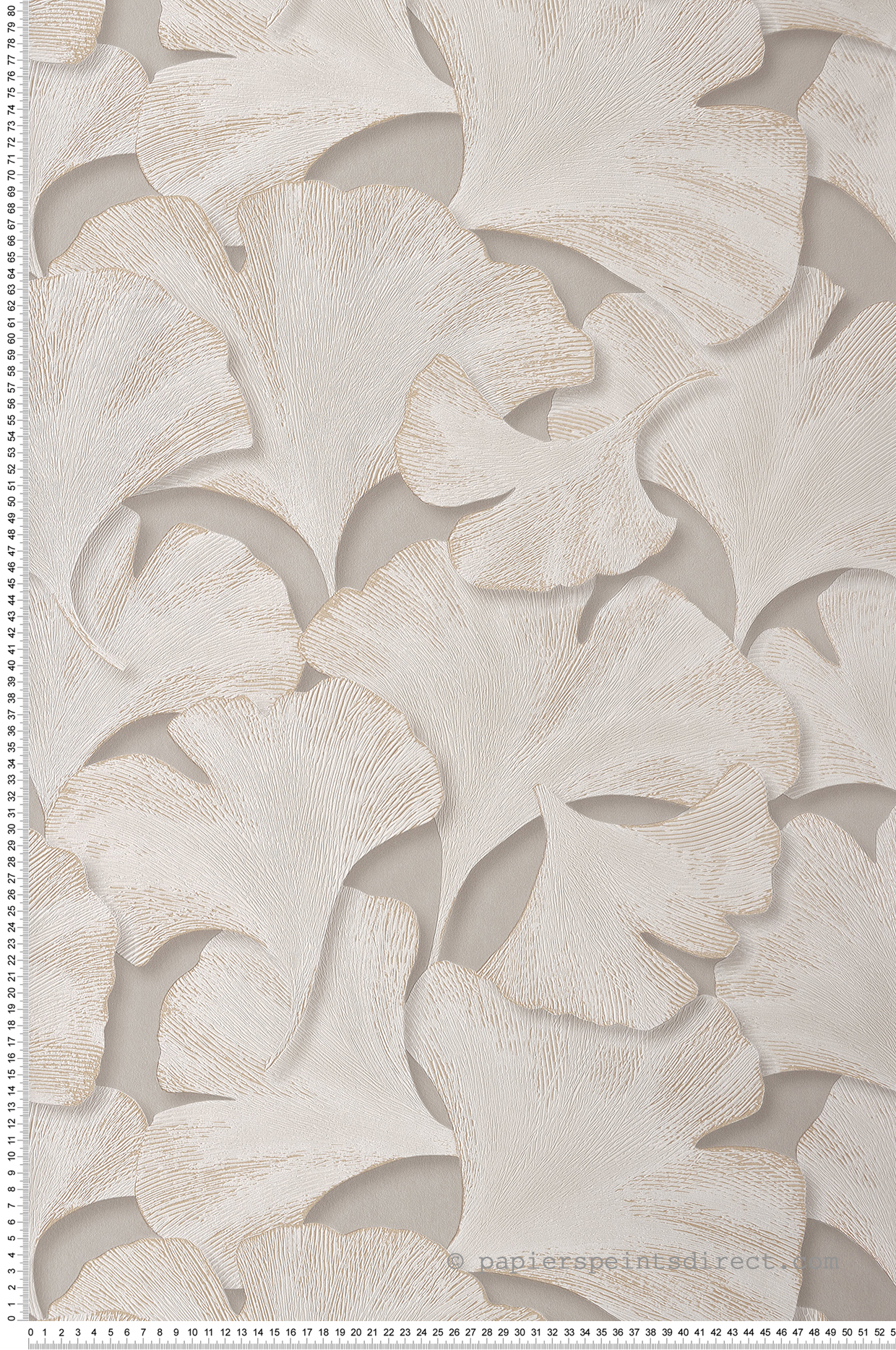 Papier peint Feuille Gingko Biloba blanc et irisé - Gingko de Casadéco | Réf. GINK86241429