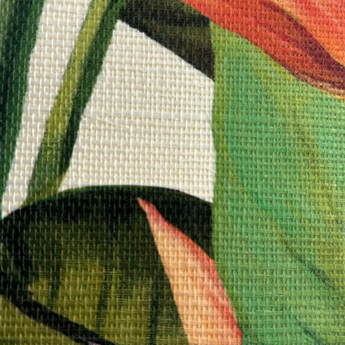 Papier peint panoramique Plante Oiseau de Paradis Grasscloth blanc cassé - Daisy Bennett d'Initiales AMBZ | Réf. INI-DB32704M