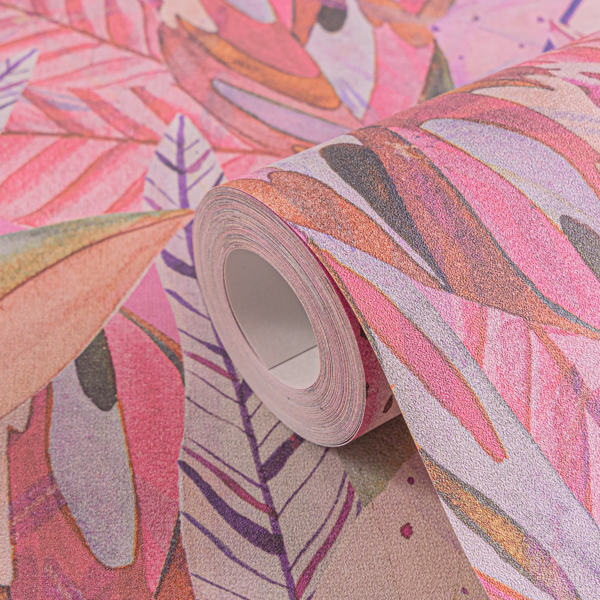 Papier peint Feuillage Ethnique rose - Anna D'Andrea d'A.S. Création AMB4| Réf. AS-782203