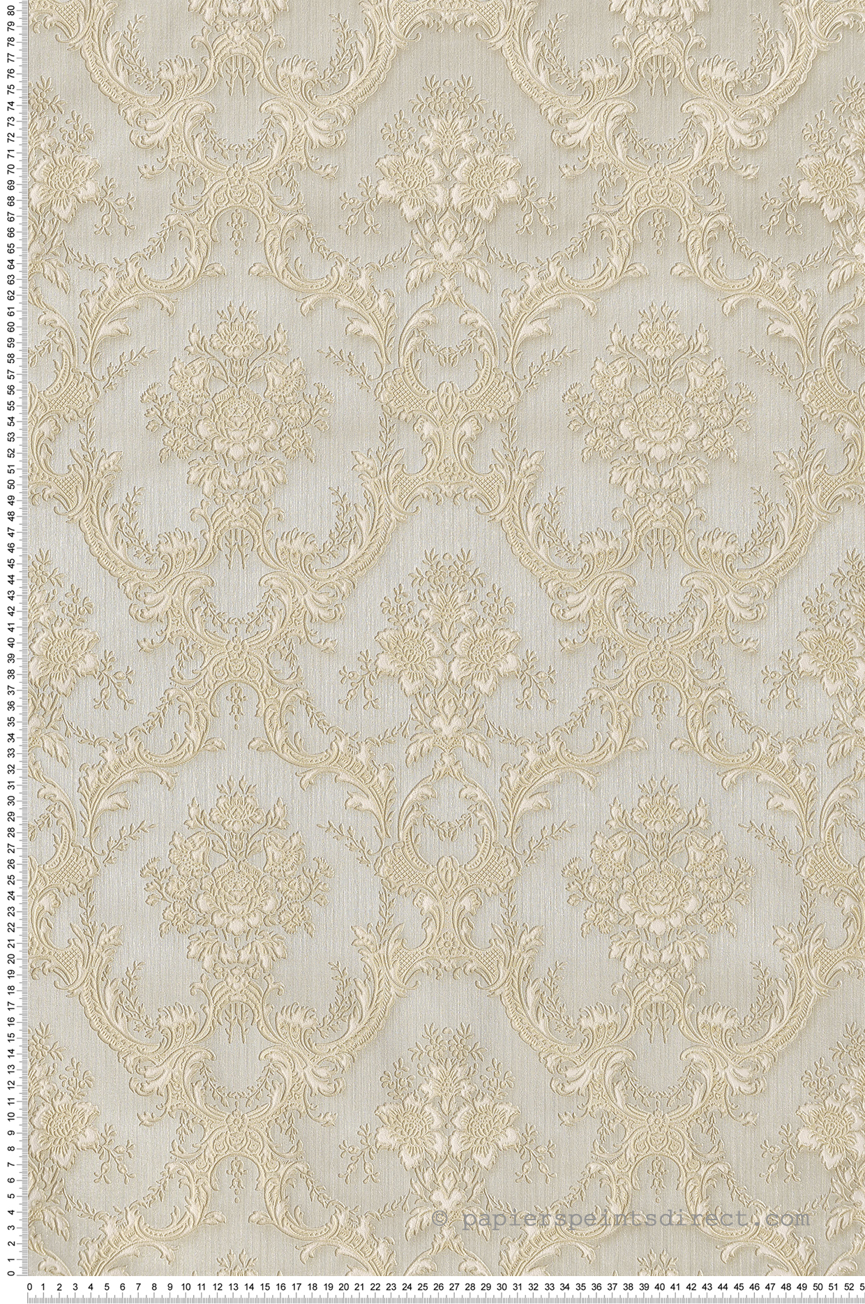 Papier peint Baroque et Fond Strié beige et gris irisé - Grand Classic de Montecolino | Réf. MC-Z66837