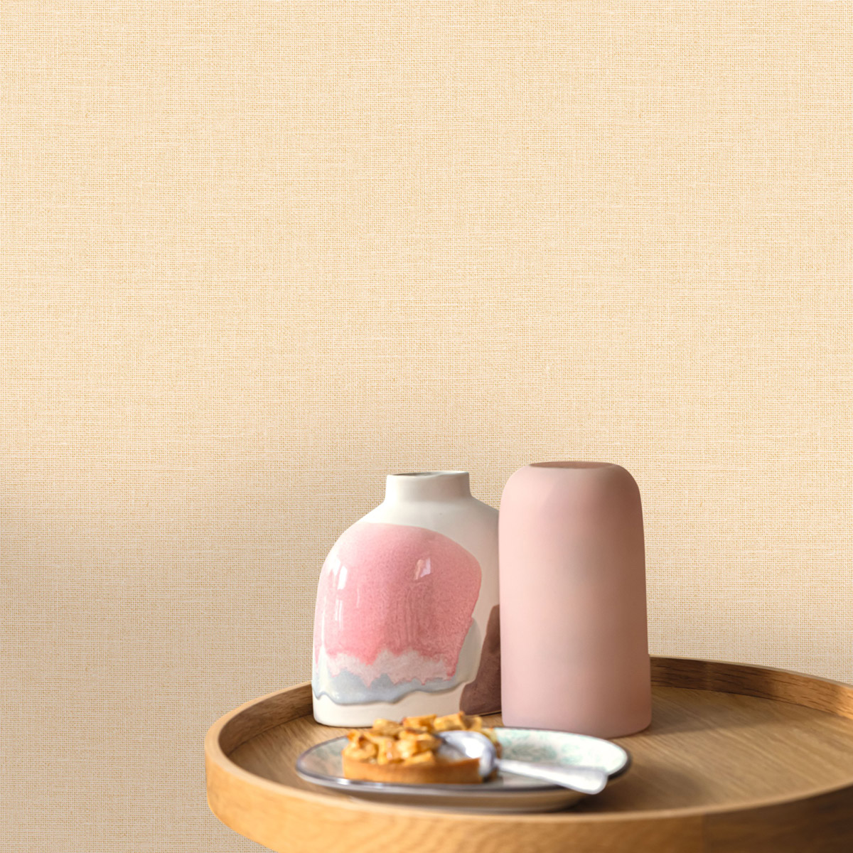 Papier peint Effet Toile de Jute jaune - Reliefs de Casélio | Réf. RLF104012780