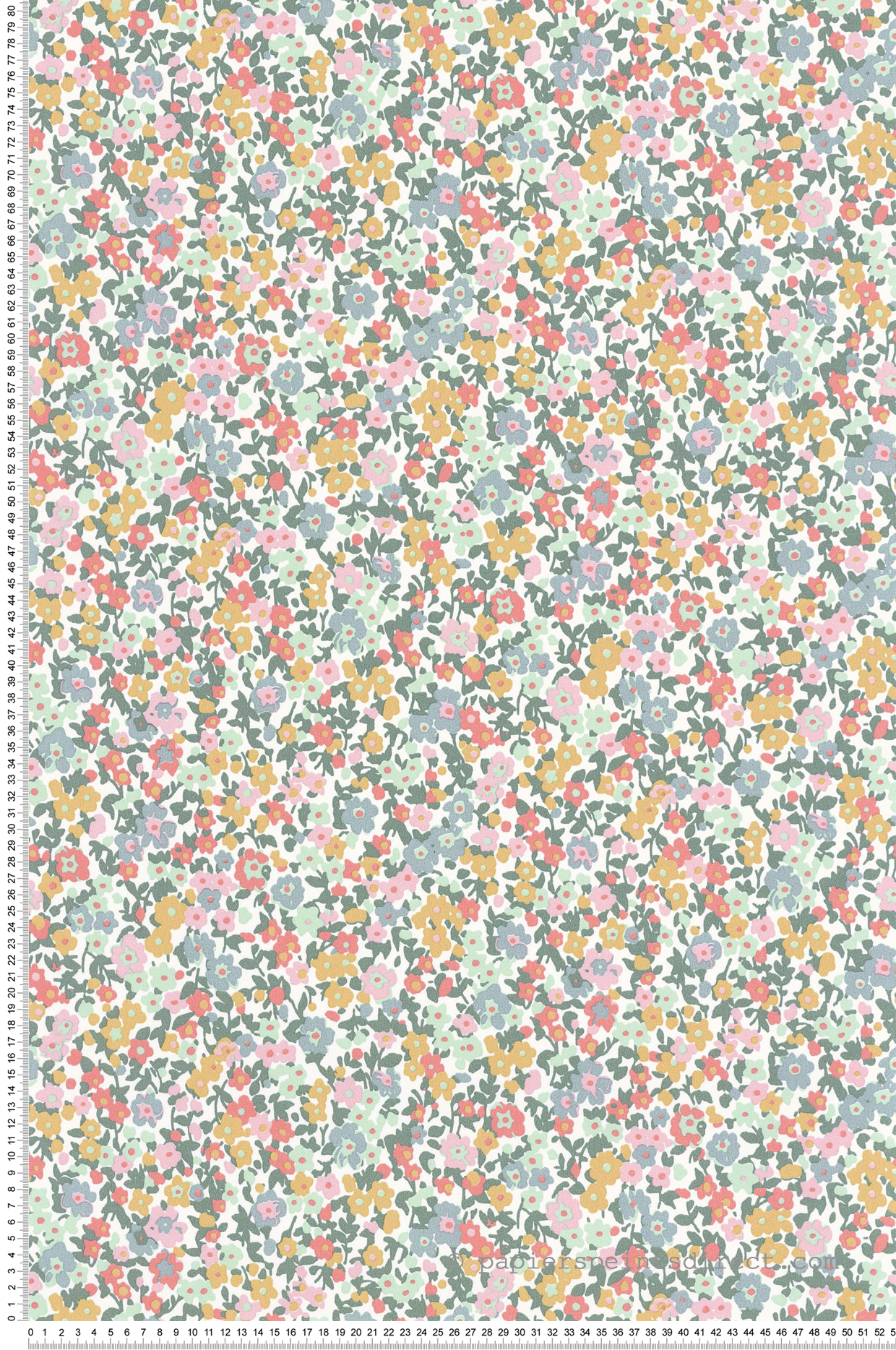 Papier peint Liberty Pansy bleu rose - Flower Market de Casadéco | Réf. FLOM89216212