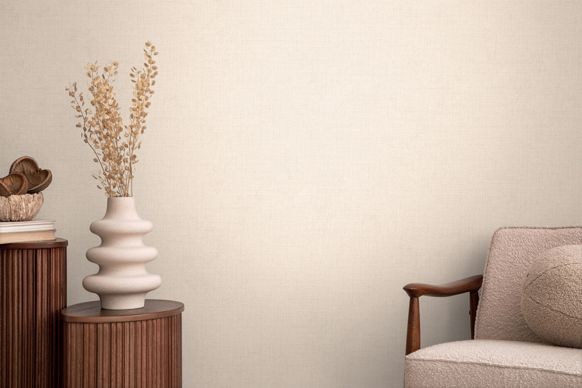 Papier peint Uni Tissage Métallisé lin - Cosmoliving d'A.S. Création | Réf. AS-790665
