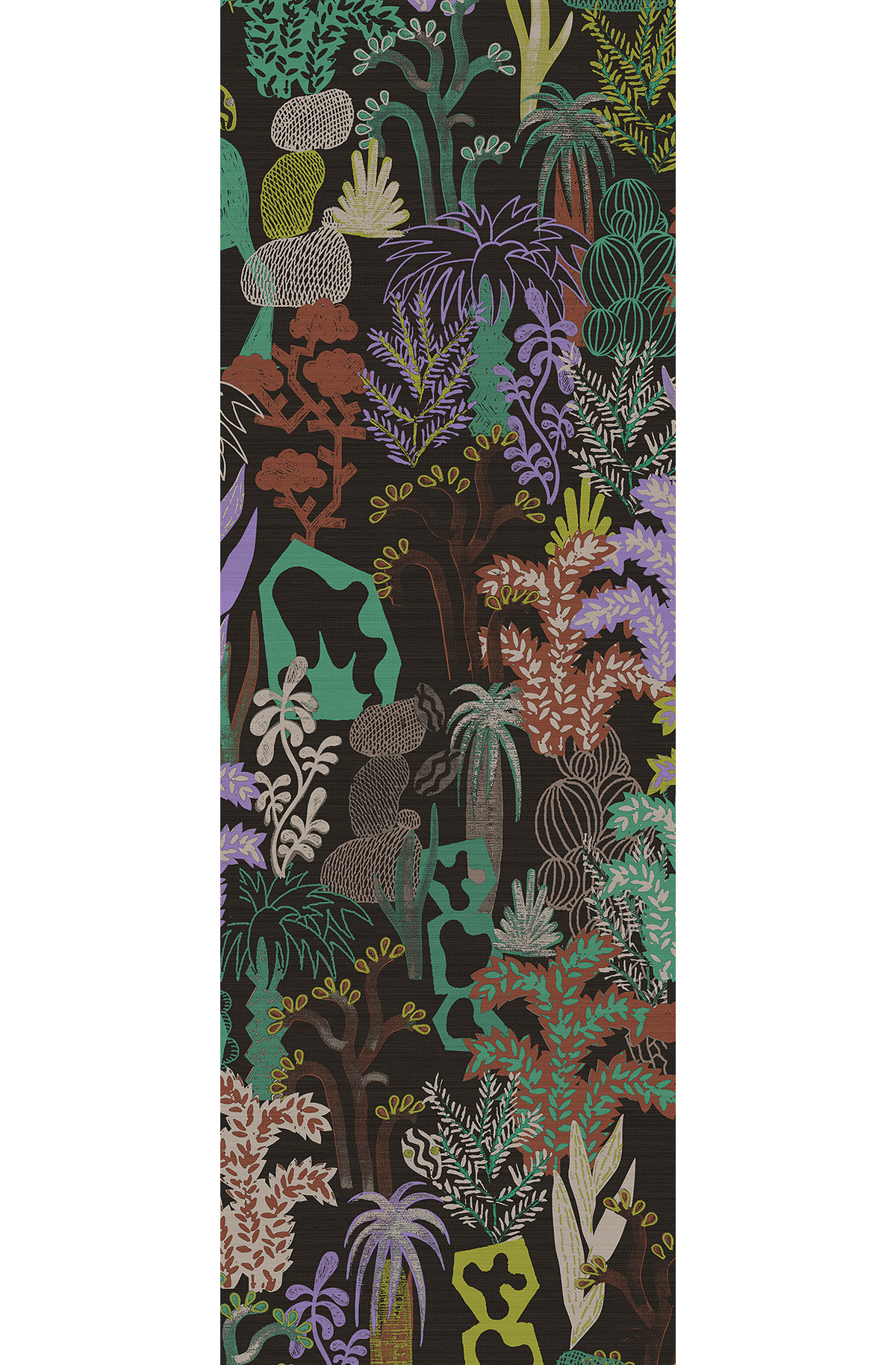 Papier peint panoramique Jungle Ethnique Baya parme - B H260 - Joy de Masureel | Réf. MAS-DGJOY3022-260