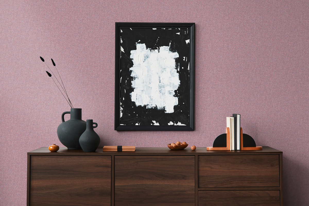 Papier peint Faux Uni Tissu Chiné rose violet - Famous Garden d'A.S. Création AMB2 | Réf. AS-393539