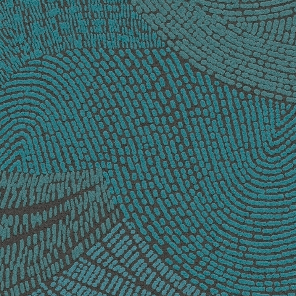 Papier peint Vagues Féériques bleu canard - French Affair d'A.S. Création ZOOM | Réf. AS-399353