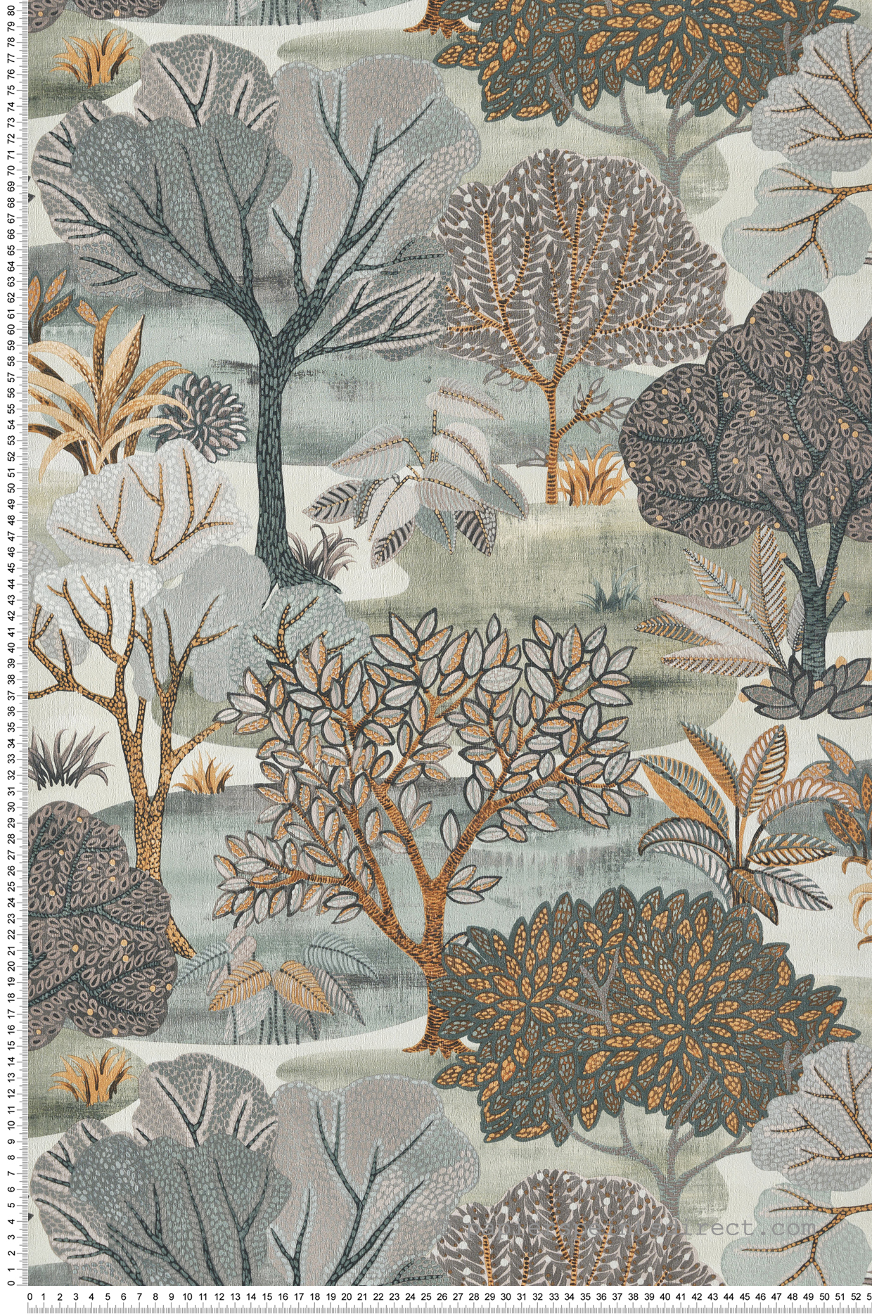 Papier peint Arbre Parc vert moutarde - Allure de Lutèce | Réf. LTC-AL26253