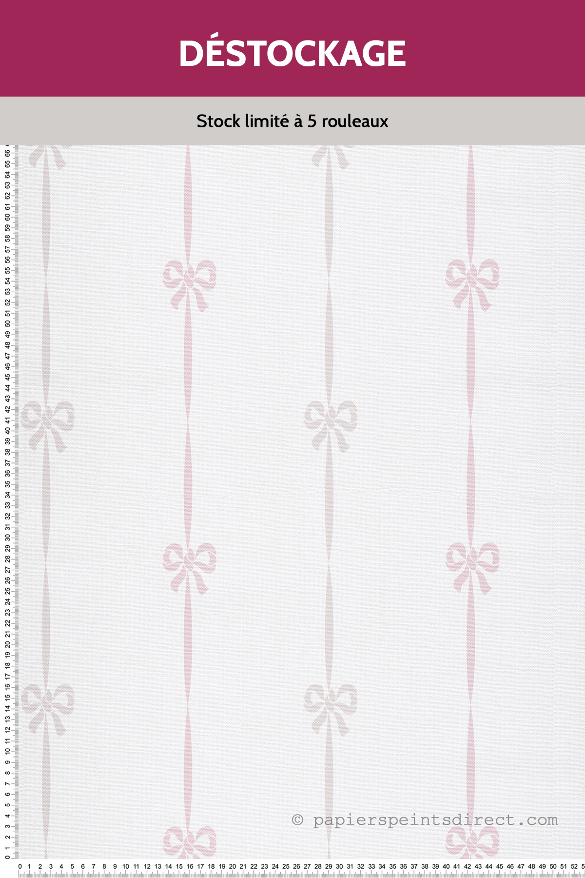 Papier peint Destockage - Enfant Rubans rose - Jack N Rose 2
