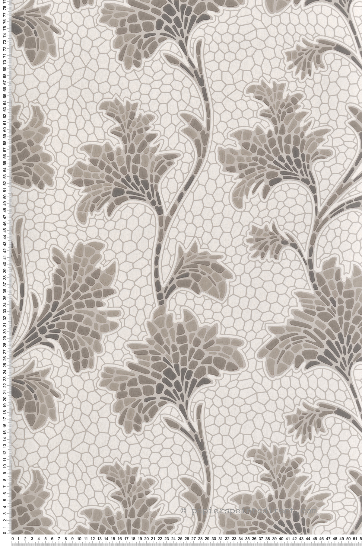 Papier peint Nature Mosaic Trail Slaked Lime - National Trust Papers 4 de Little Greene | Réf. 0267MOSLAKE